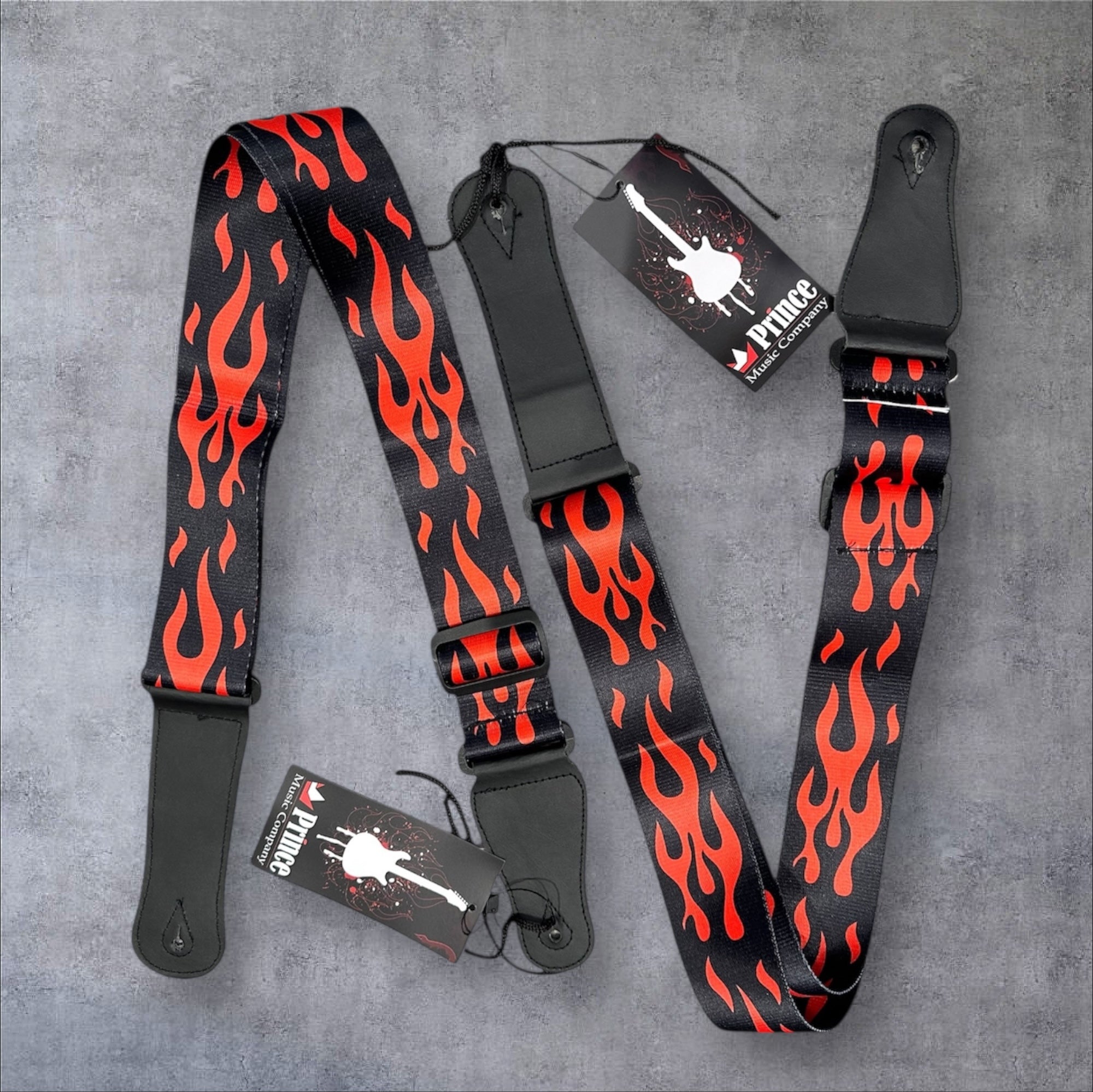 Soft Weave Guitar/Ukulele Strap: Red Flame