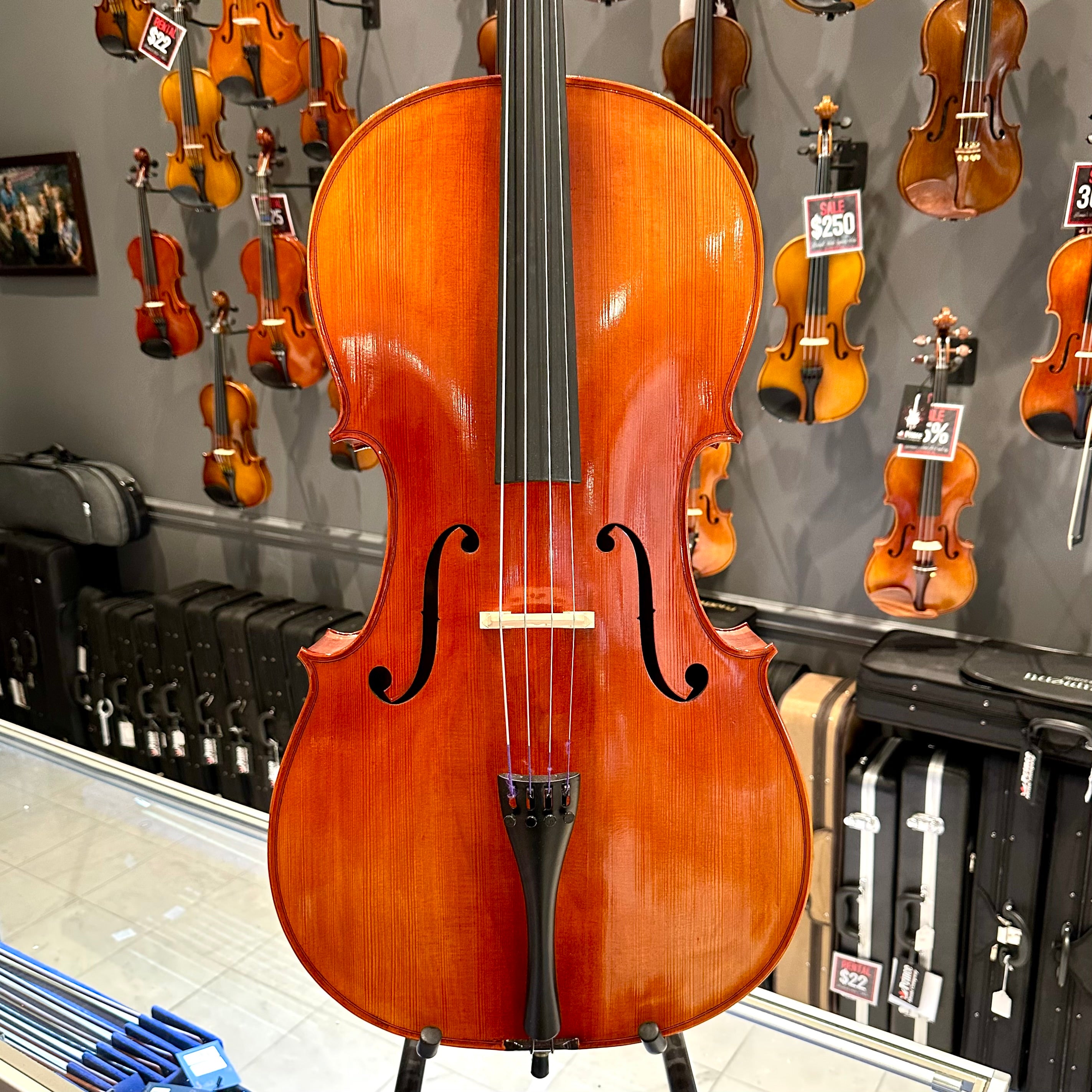 Opal VC106: Intermediate Cello, Hand Carved - 4/4