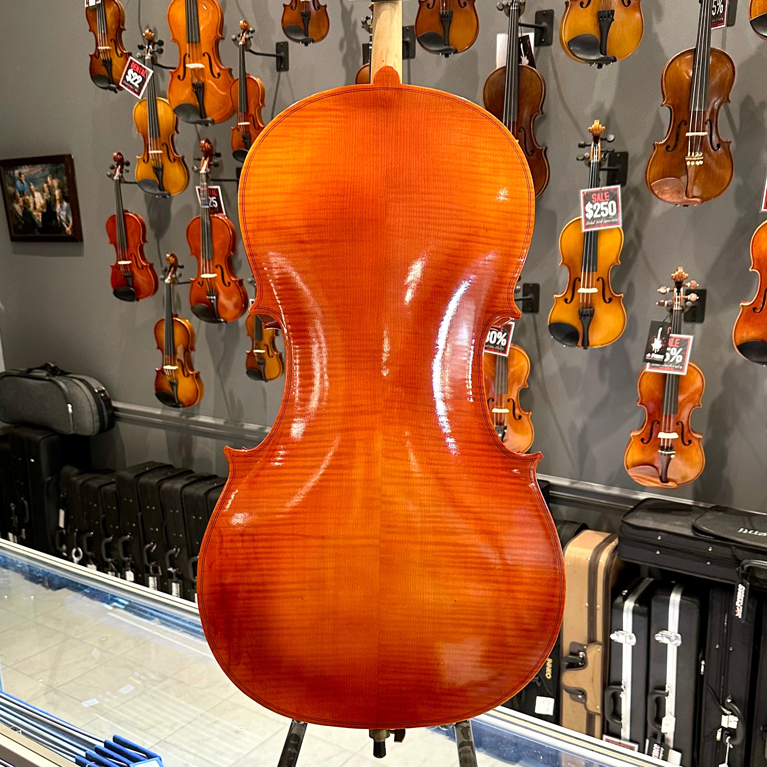 Opal VC106: Intermediate Cello, Hand Carved - 4/4