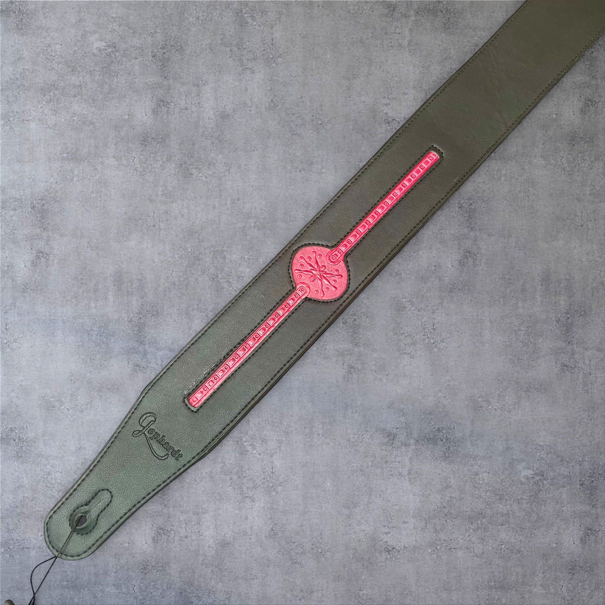 Gephardt PU Leather Guitar/Bass Strap - Red and Black