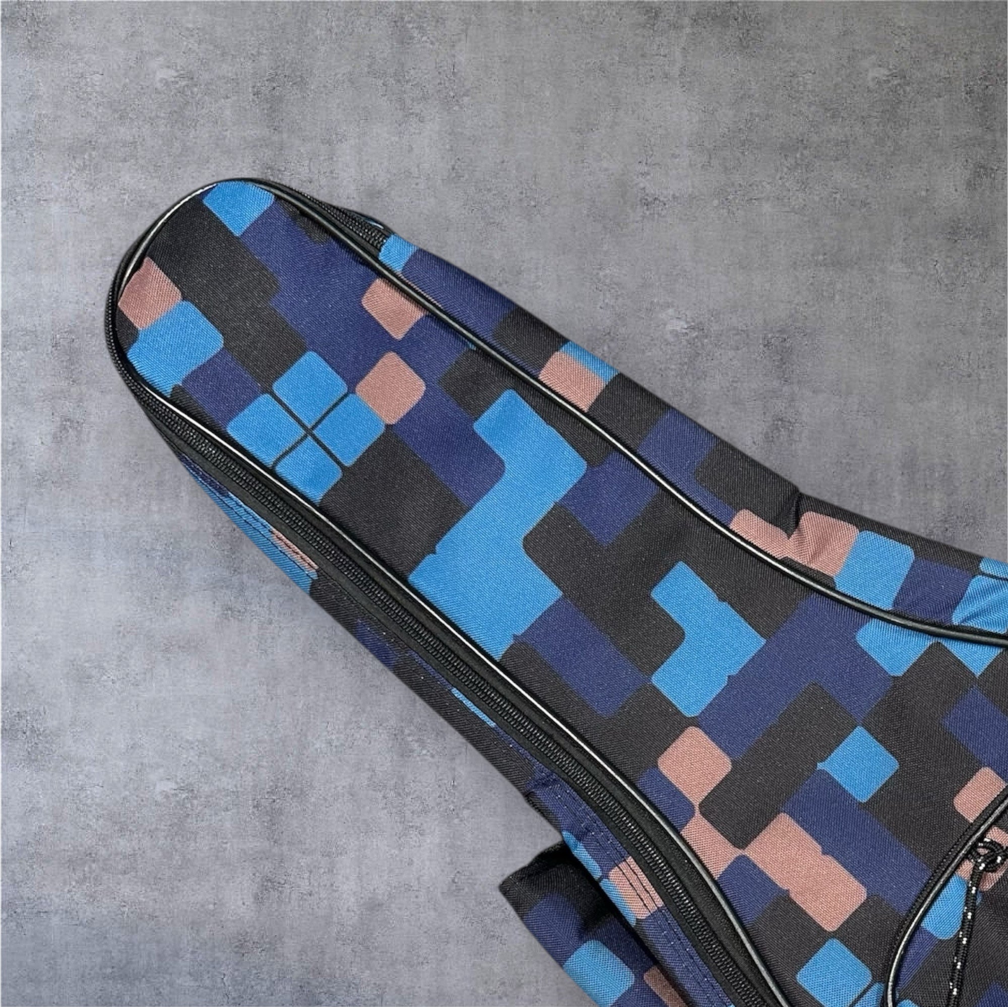 Ukulele Canvas Case: Blue Checker 1