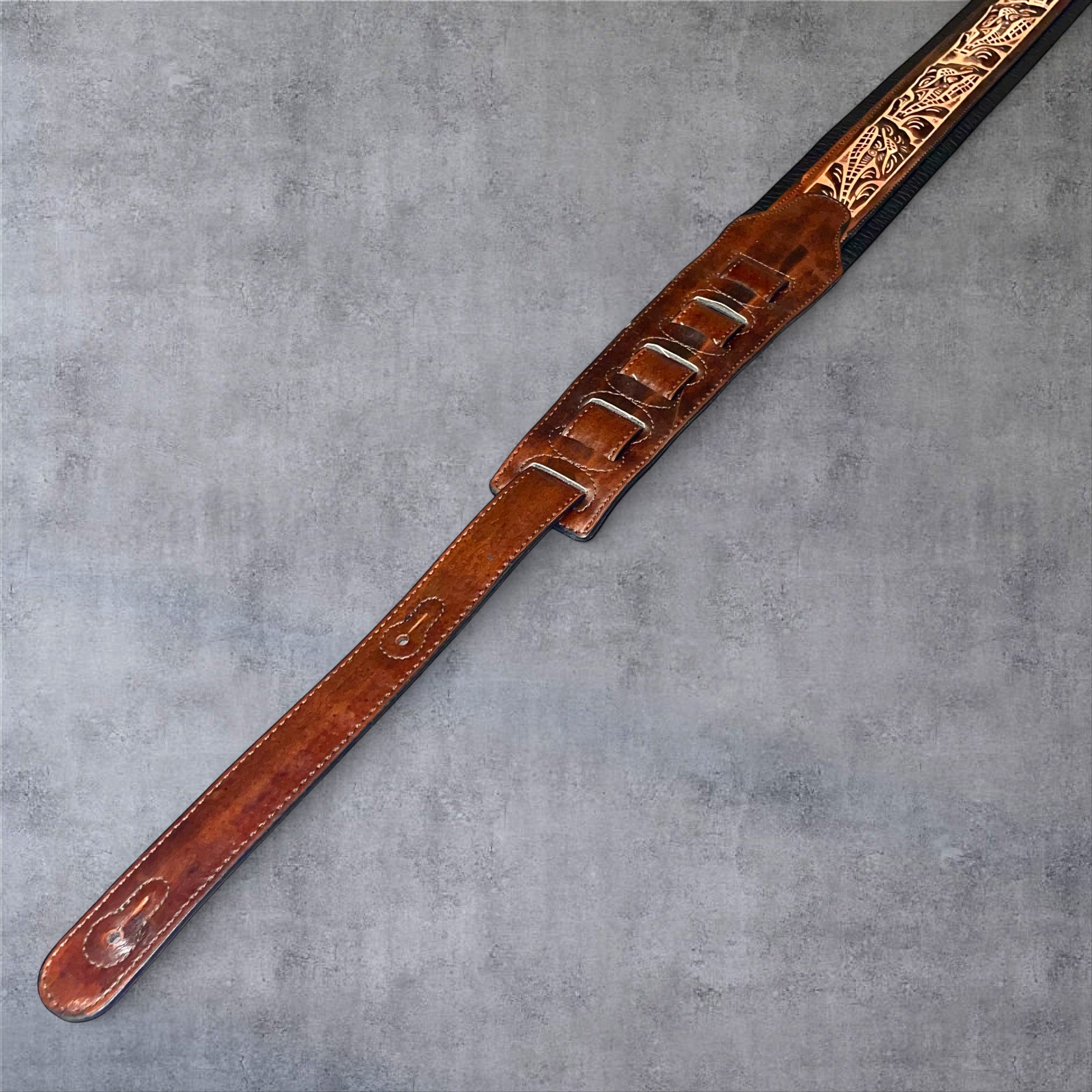 Gephardt PU Leather Guitar/Bass Strap - Brown and Black Design