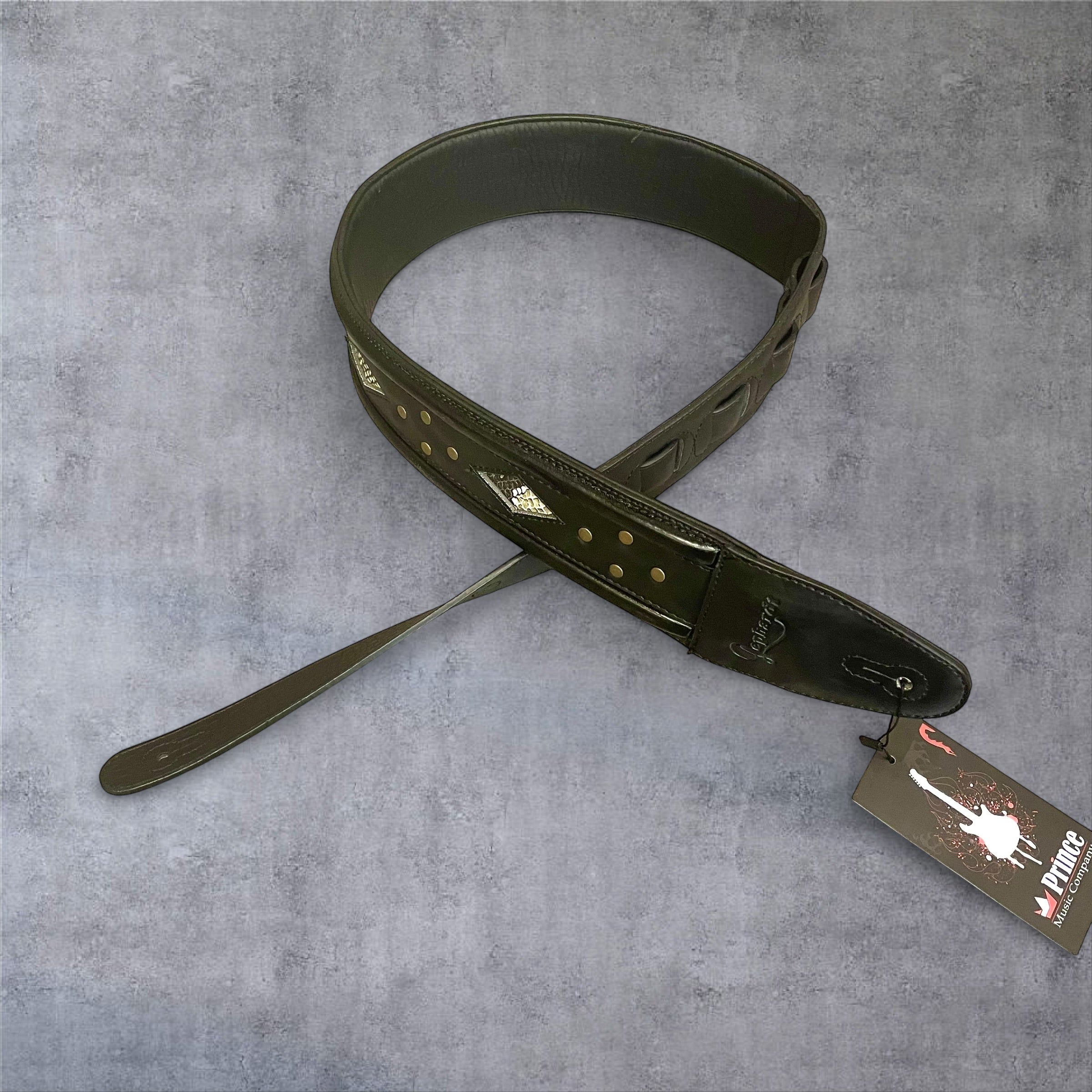 Gephardt PU Leather Guitar/Bass Strap - Black Diamond