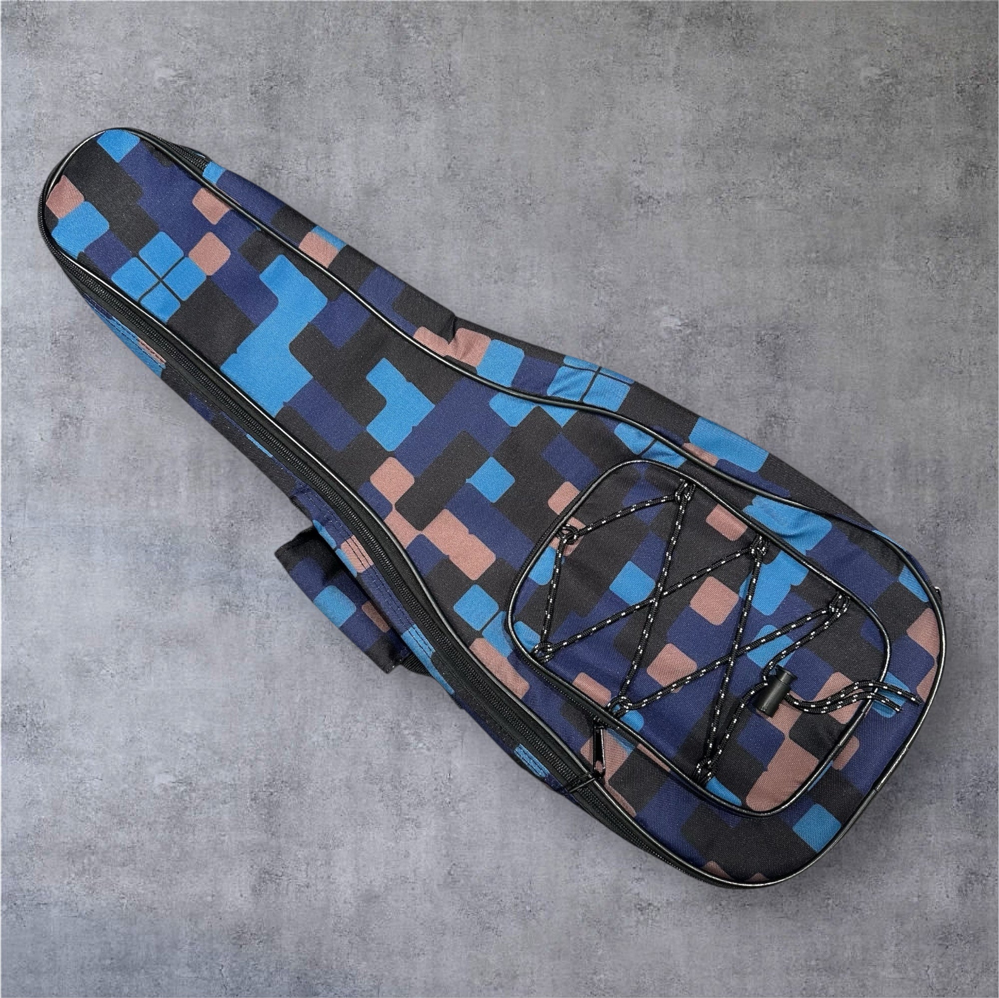 Ukulele Canvas Case: Blue Checker 2