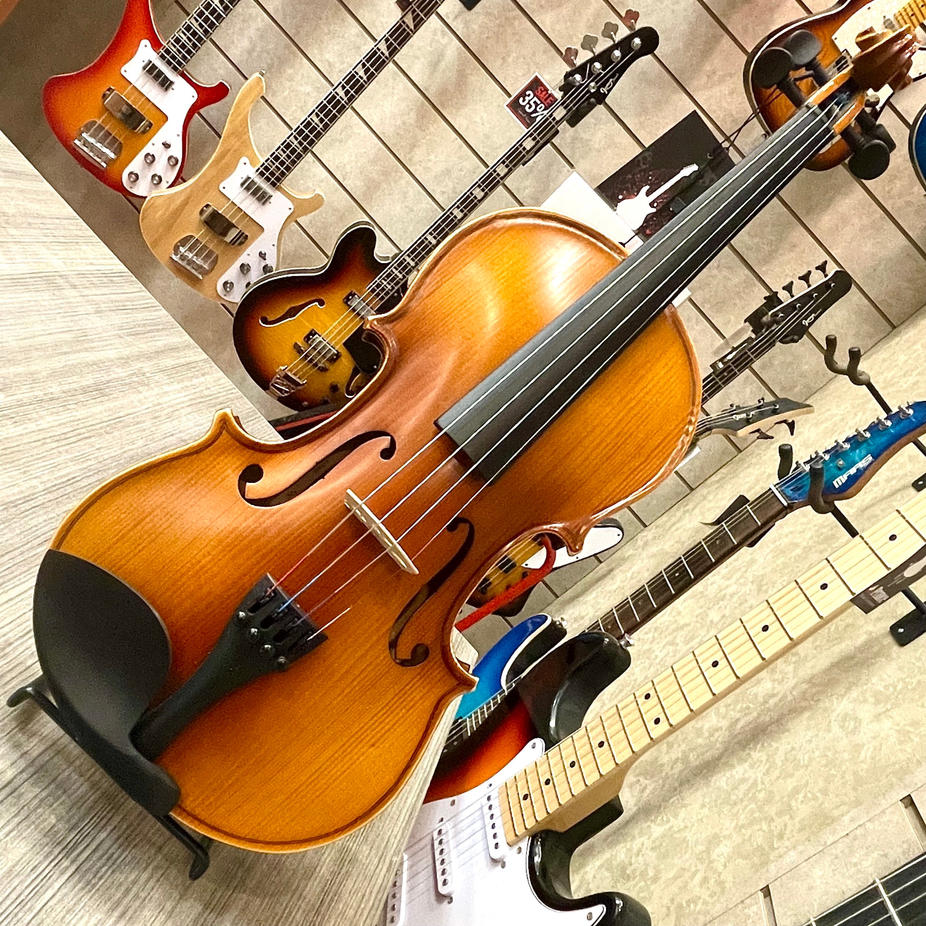 Strumenti a corde: 2500 - Student Violin, Hand Carved, Dark Matte