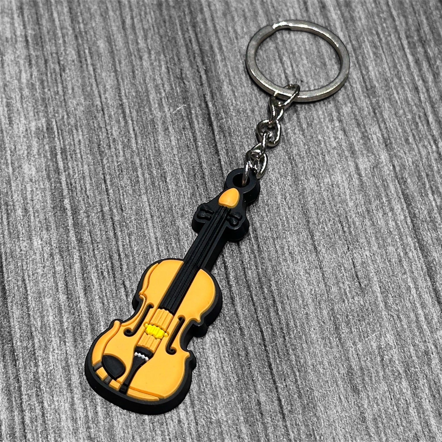 Rubber Musical Instrument Keychain: Acoustic Guitar