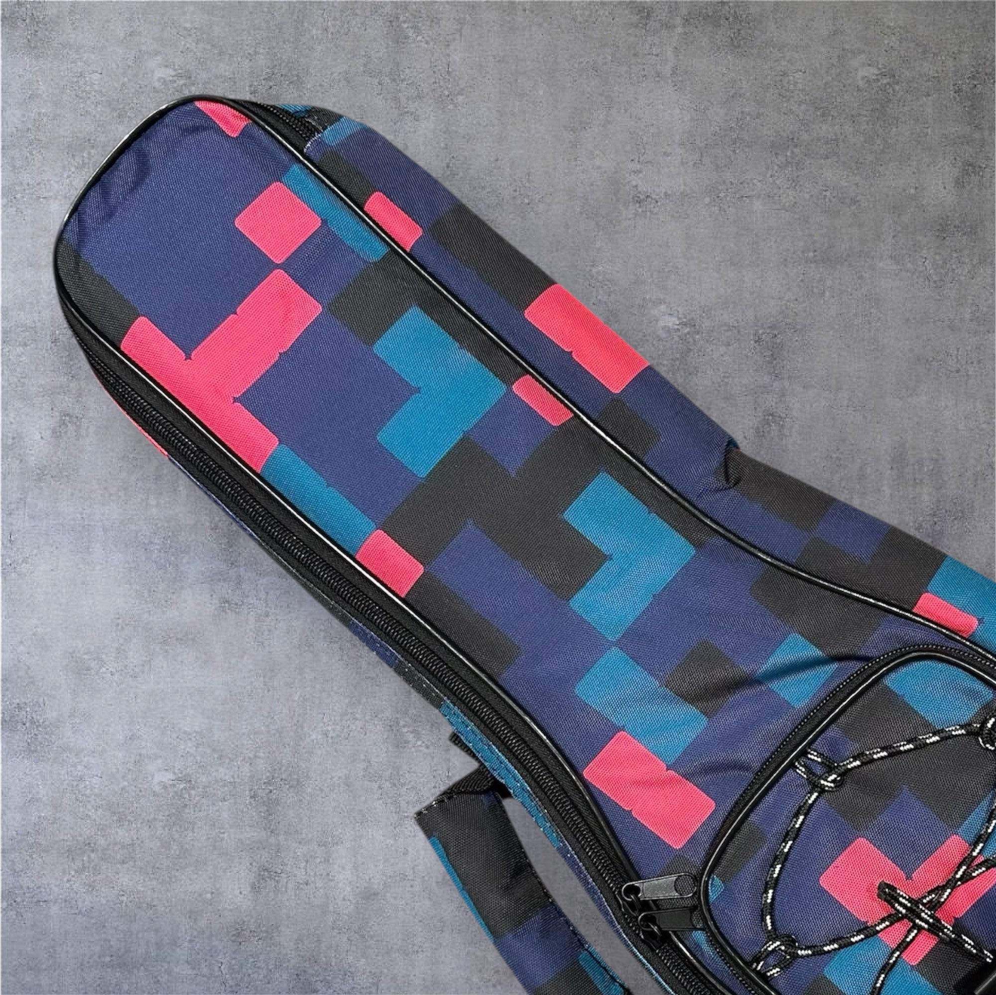 Ukulele Canvas Case: Blue Checker 2