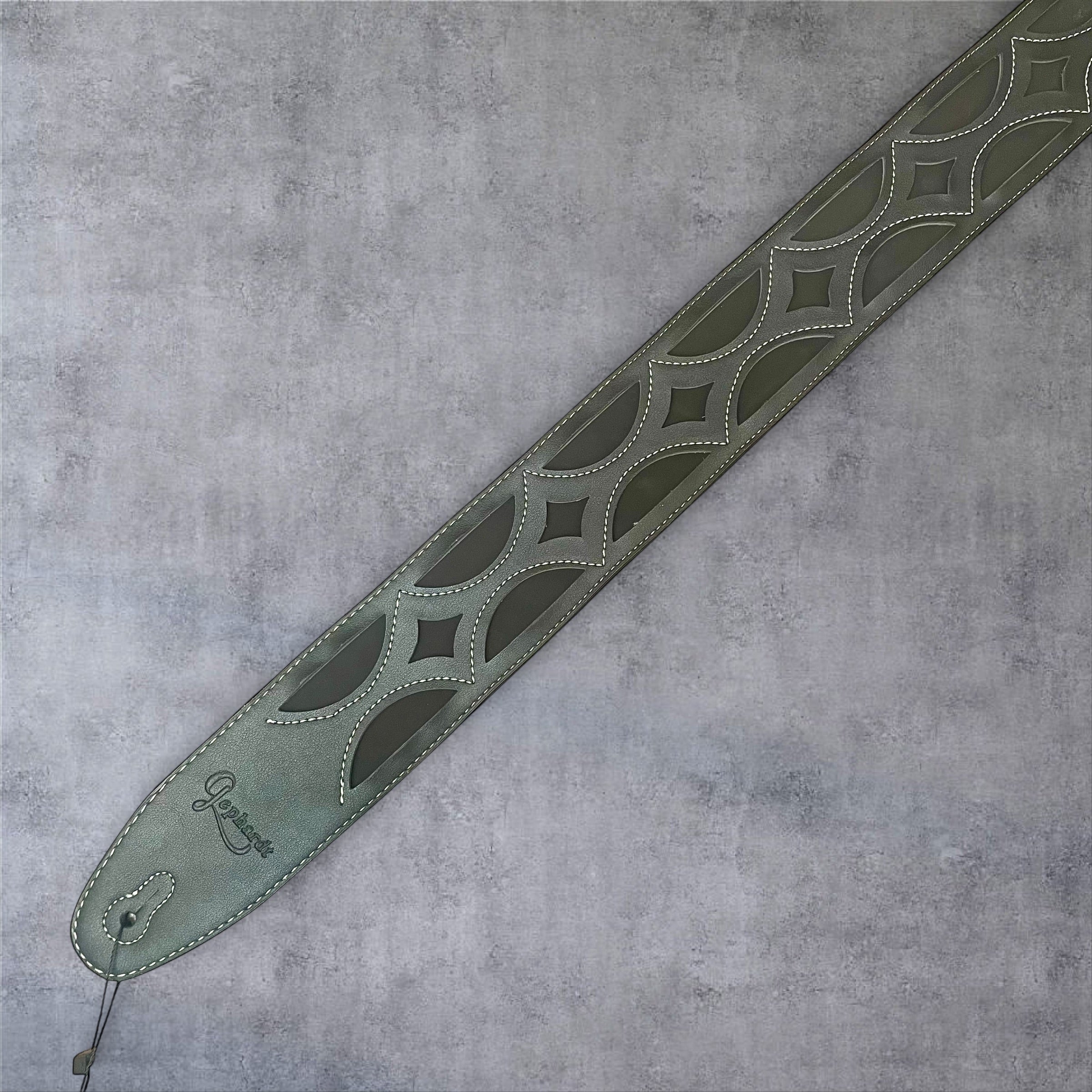 Gephardt PU Leather Guitar/Bass Strap - Black Geo