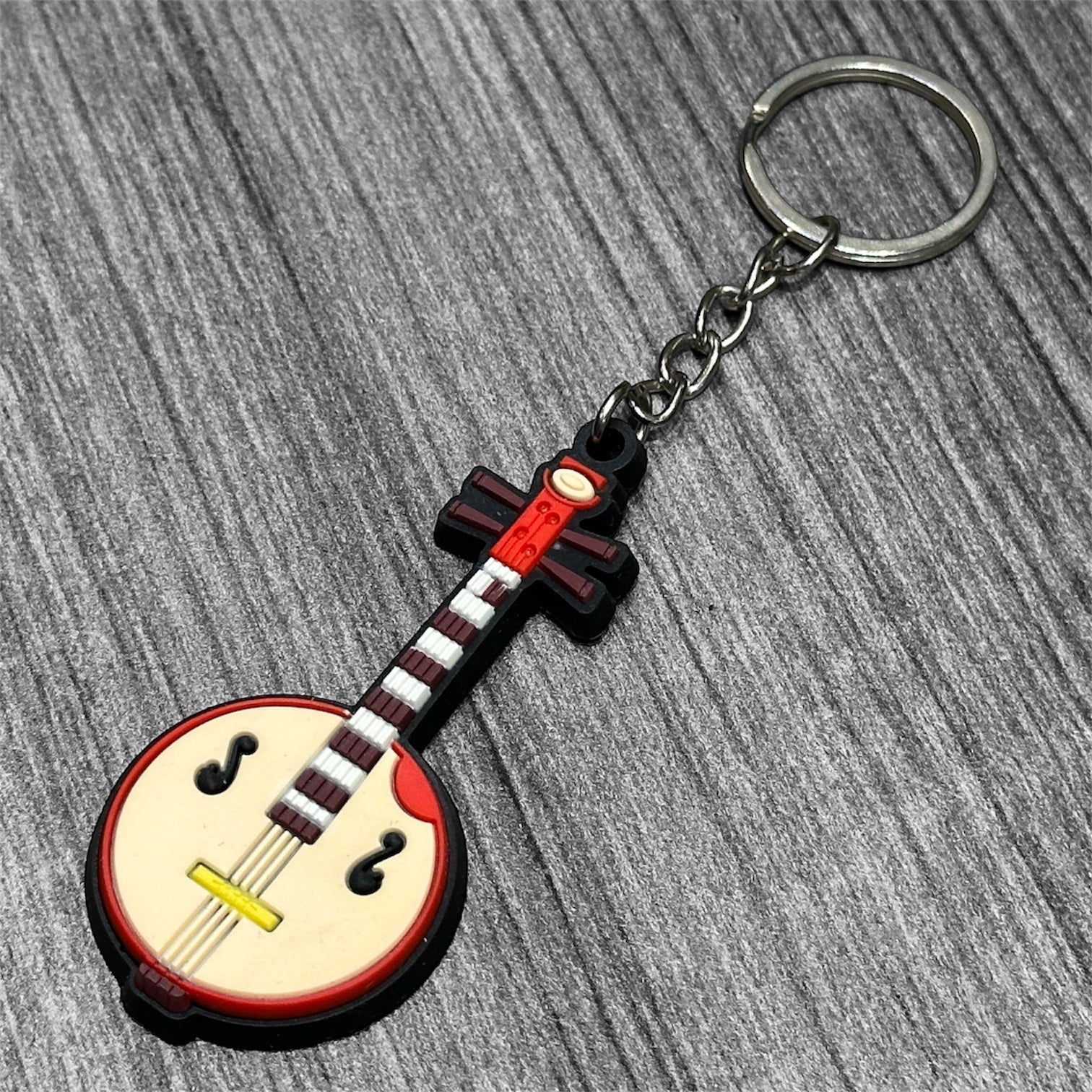 Rubber Musical Instrument Keychain: Acoustic Guitar