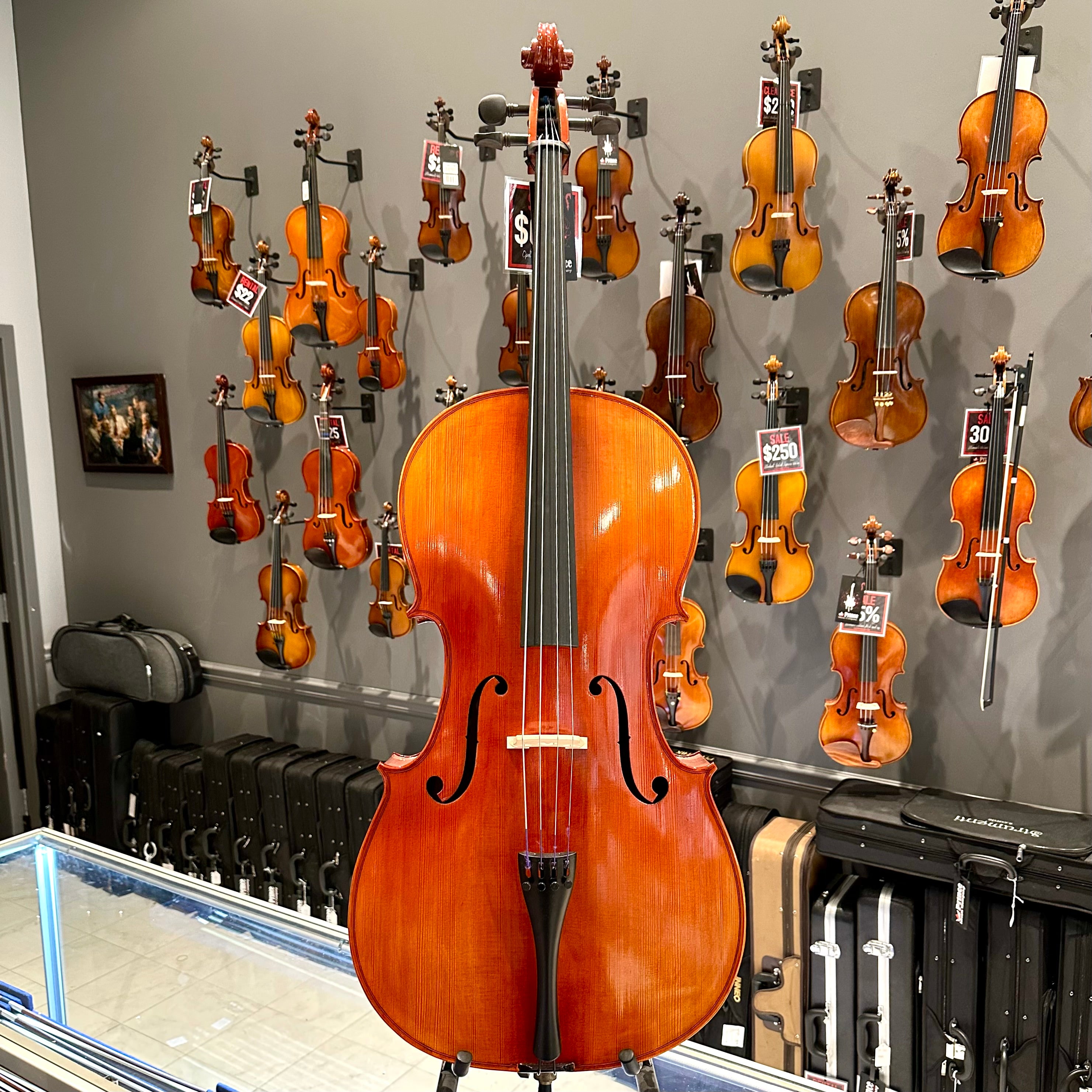 Opal VC106: Intermediate Cello, Hand Carved - 4/4