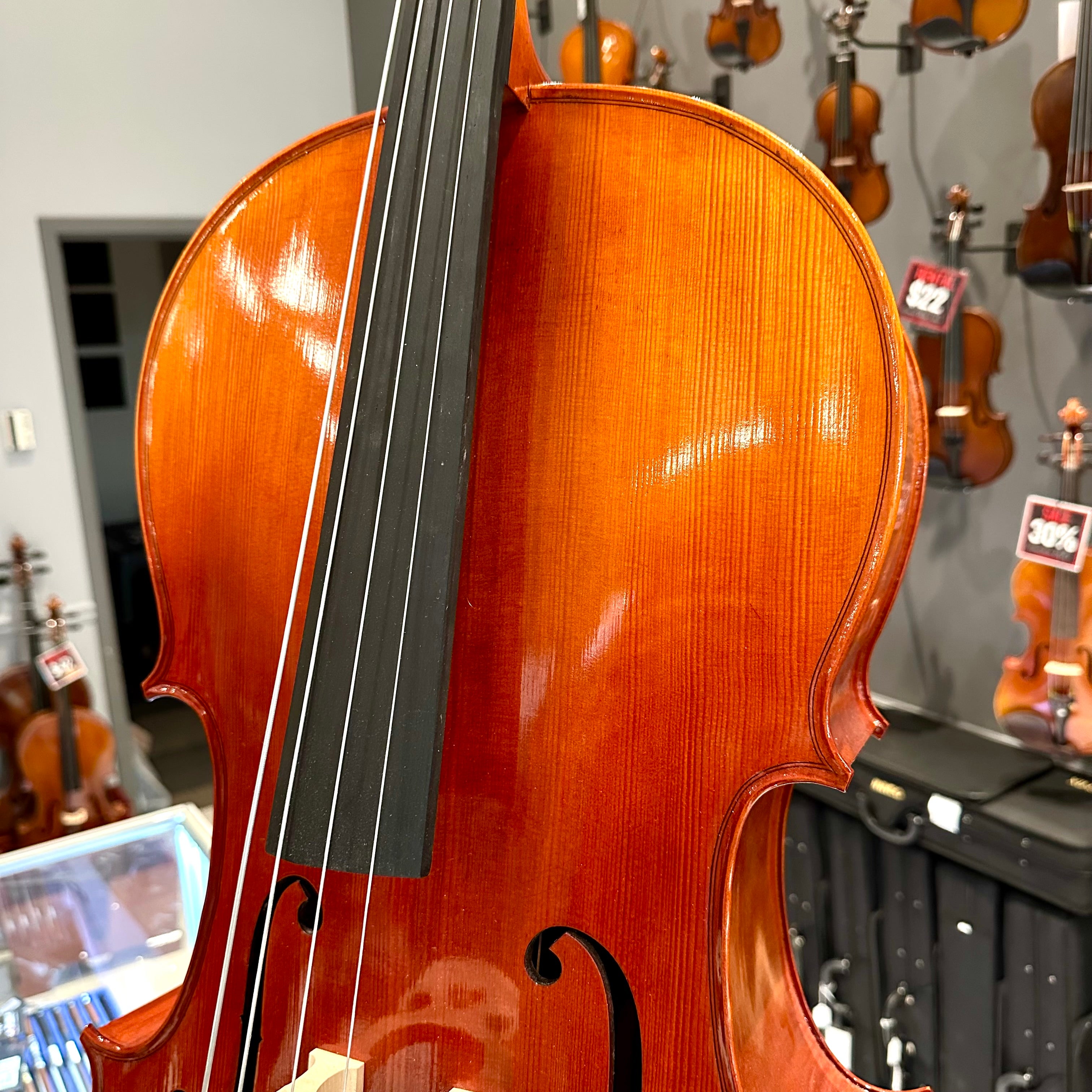 Opal VC106: Intermediate Cello, Hand Carved - 4/4