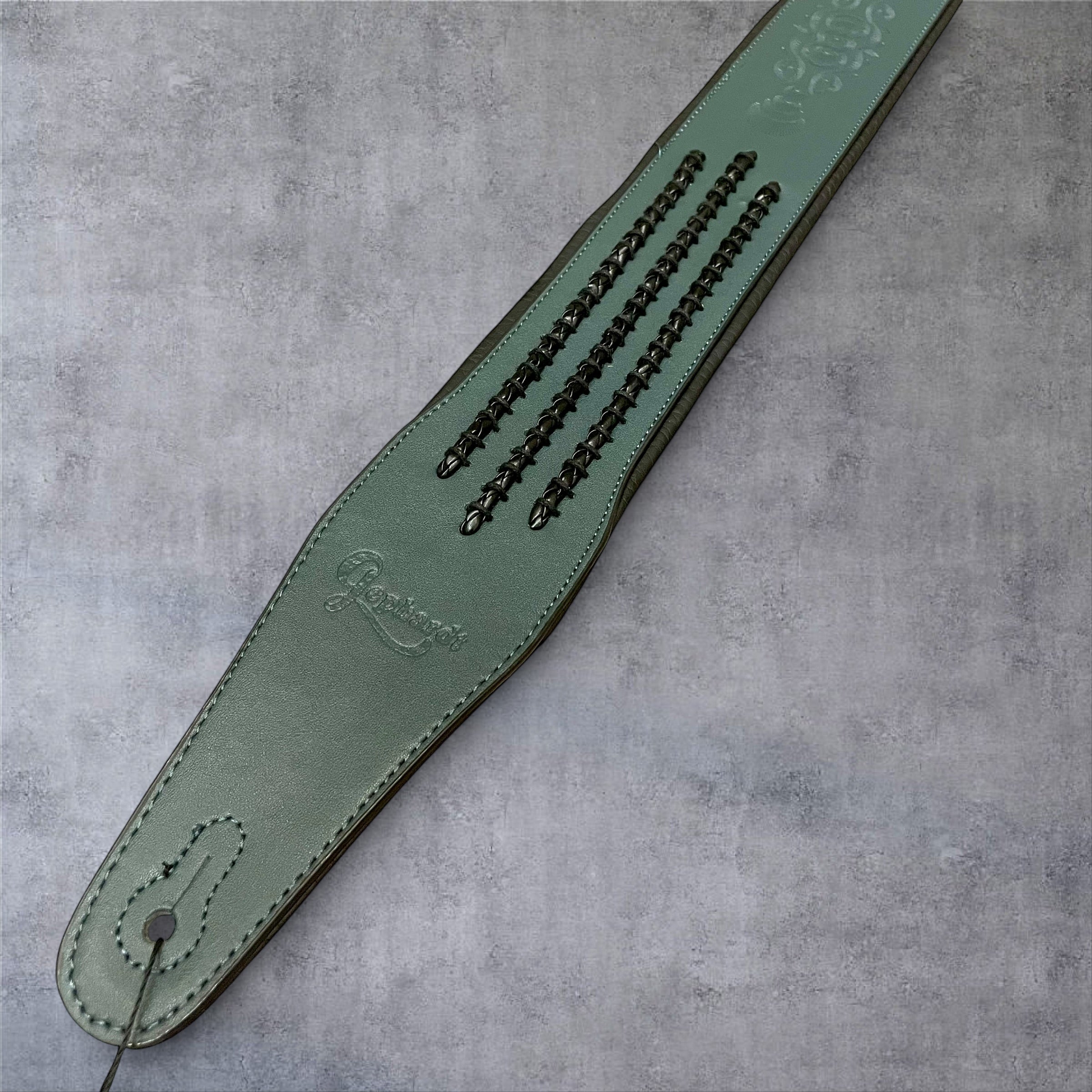 Gephardt PU Leather Guitar/Bass Strap - Green Braid