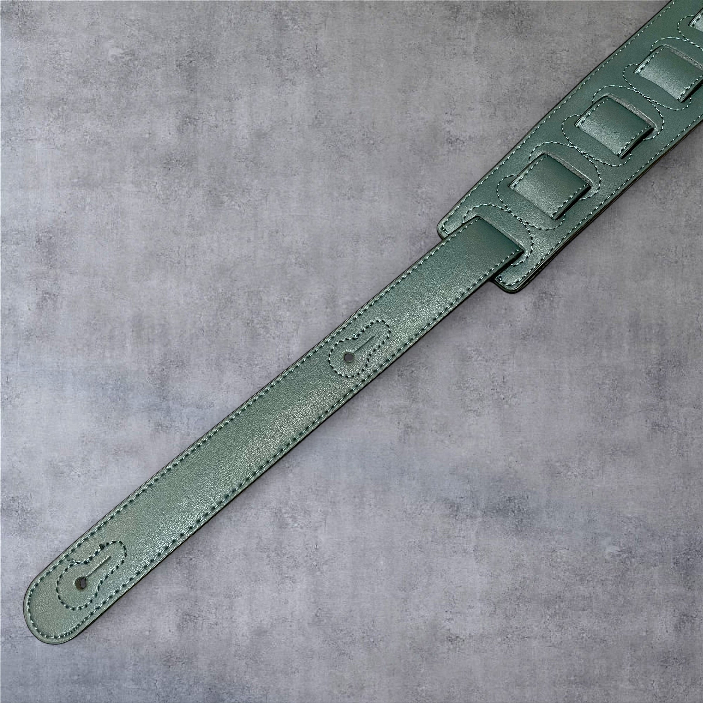 Gephardt PU Leather Guitar/Bass Strap - Green Braid
