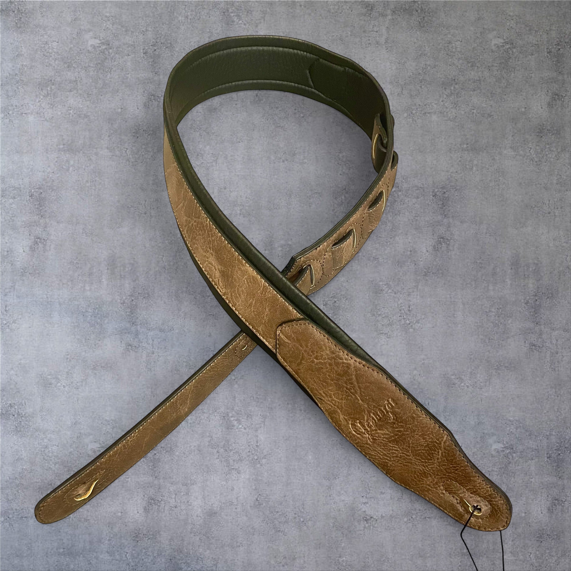 Gephardt PU Leather Guitar/Bass Strap - Brown and Black