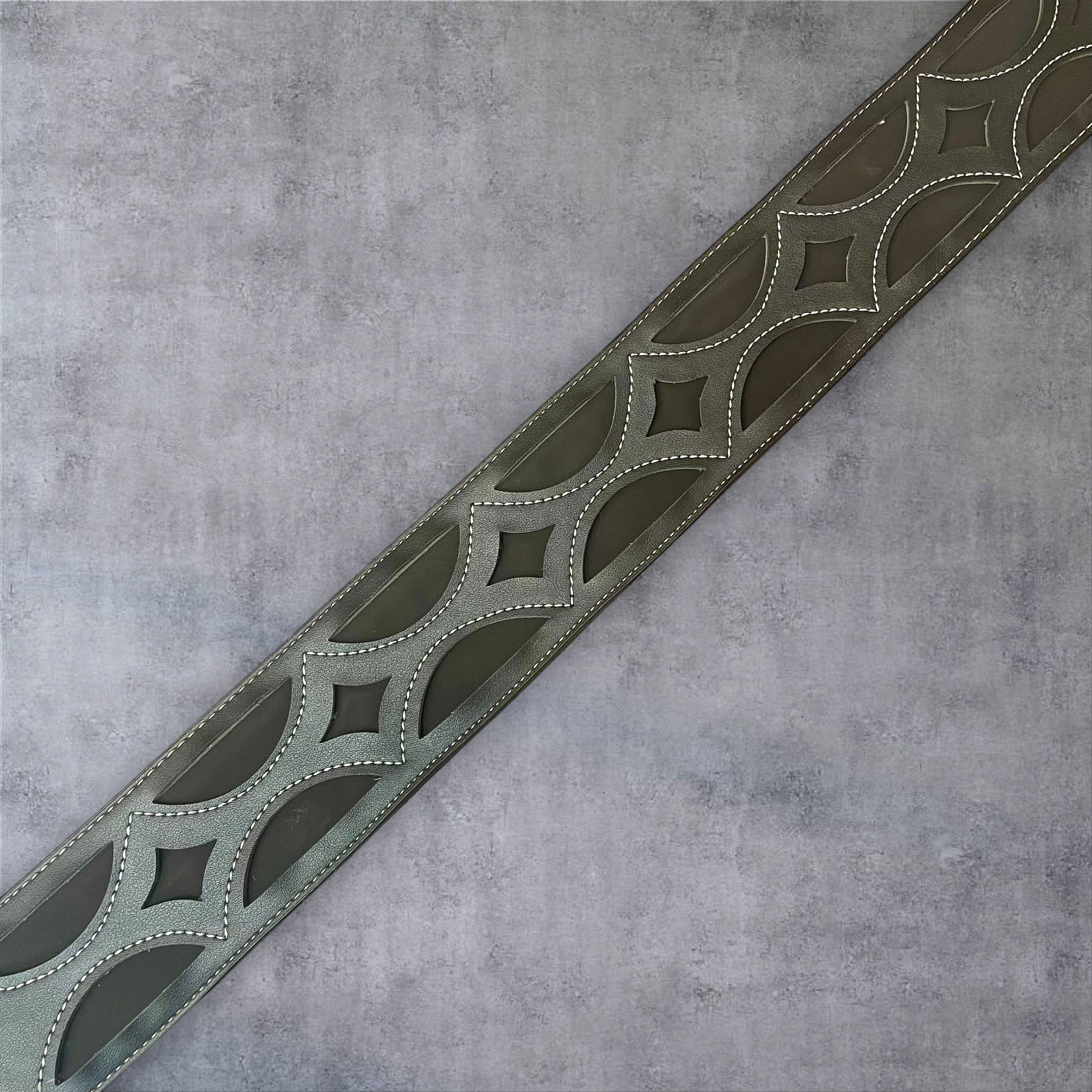 Gephardt PU Leather Guitar/Bass Strap - Black Geo