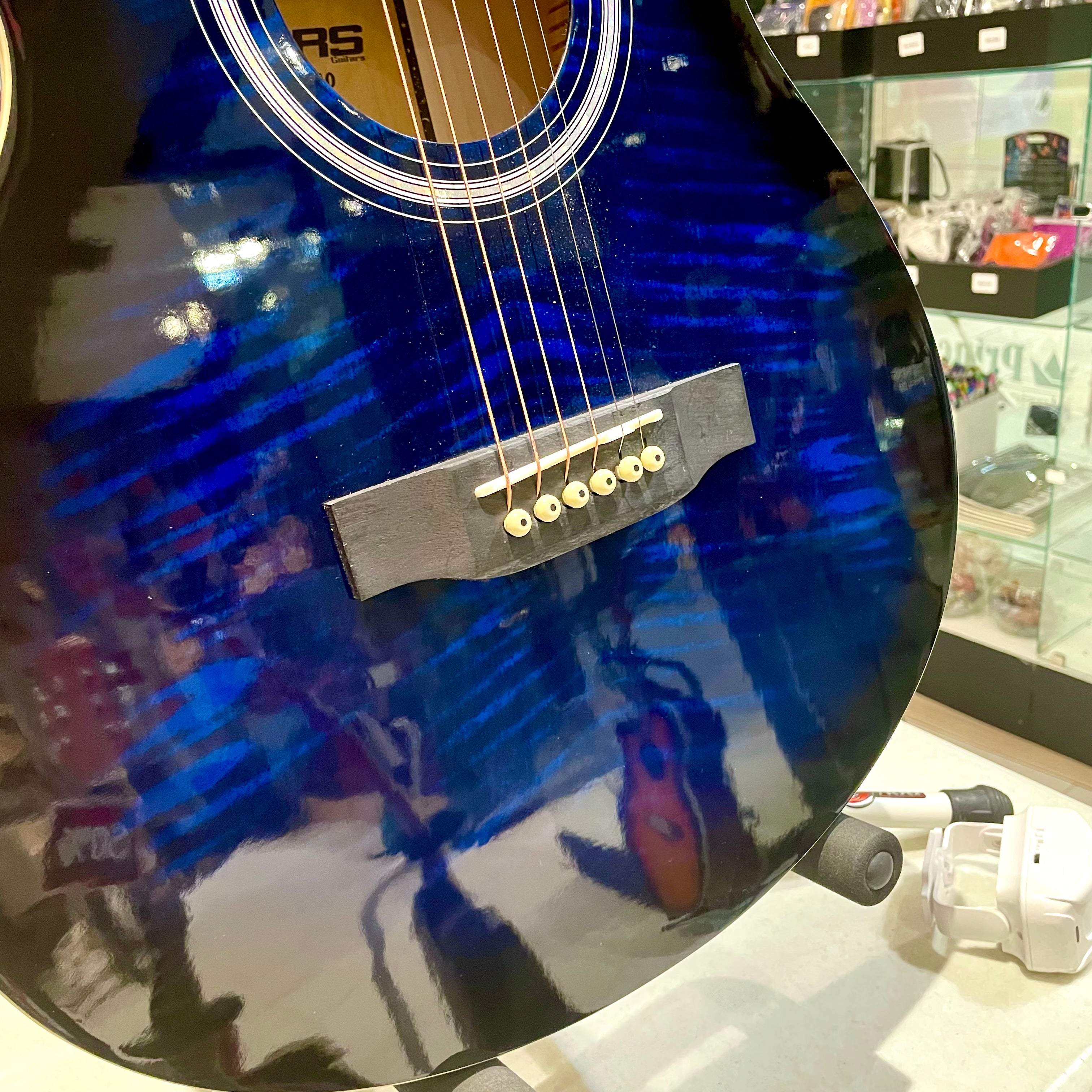 Mars m21b40: 40” Acoustic Guitar - Blue Flame