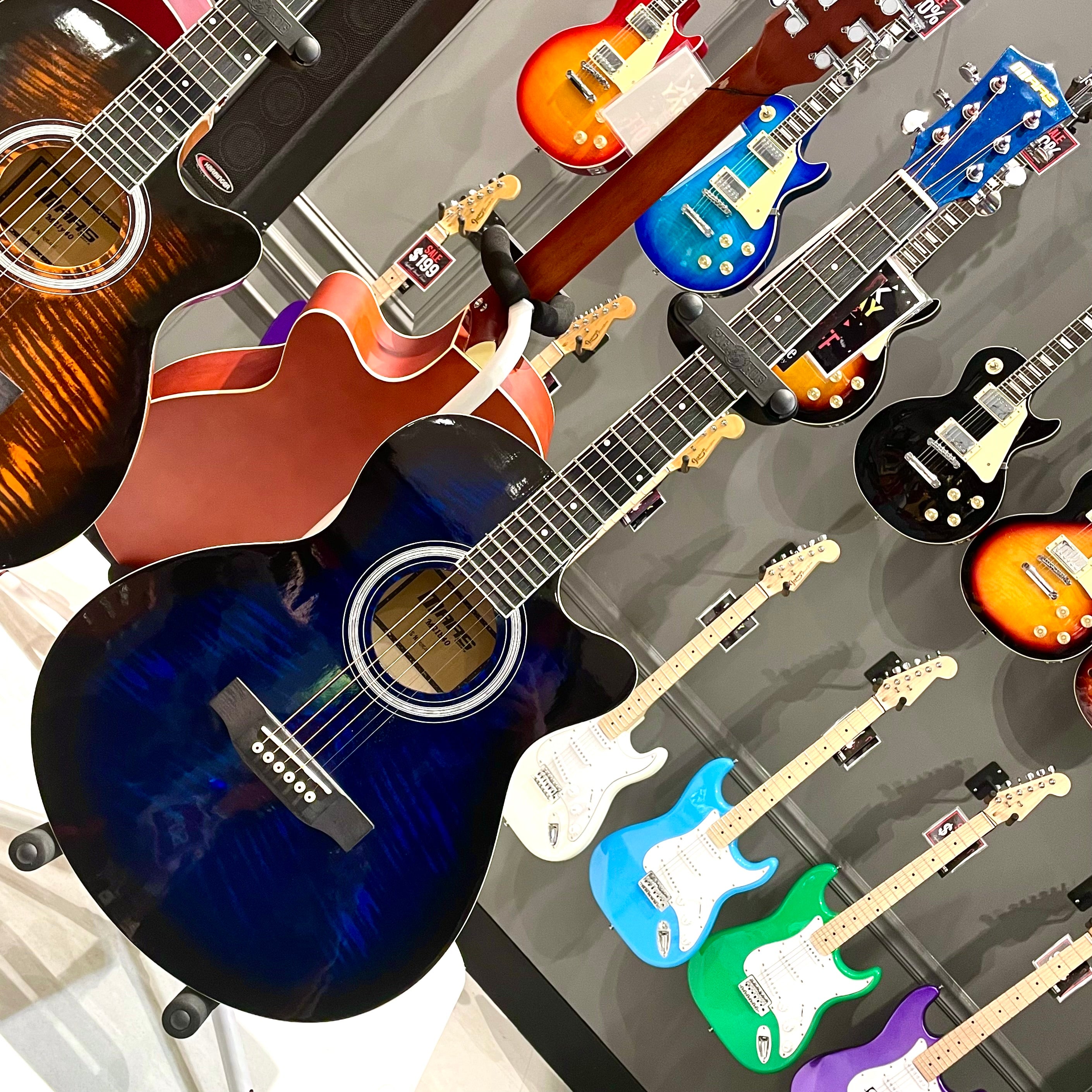Mars m21b40: 40” Acoustic Guitar - Blue Flame