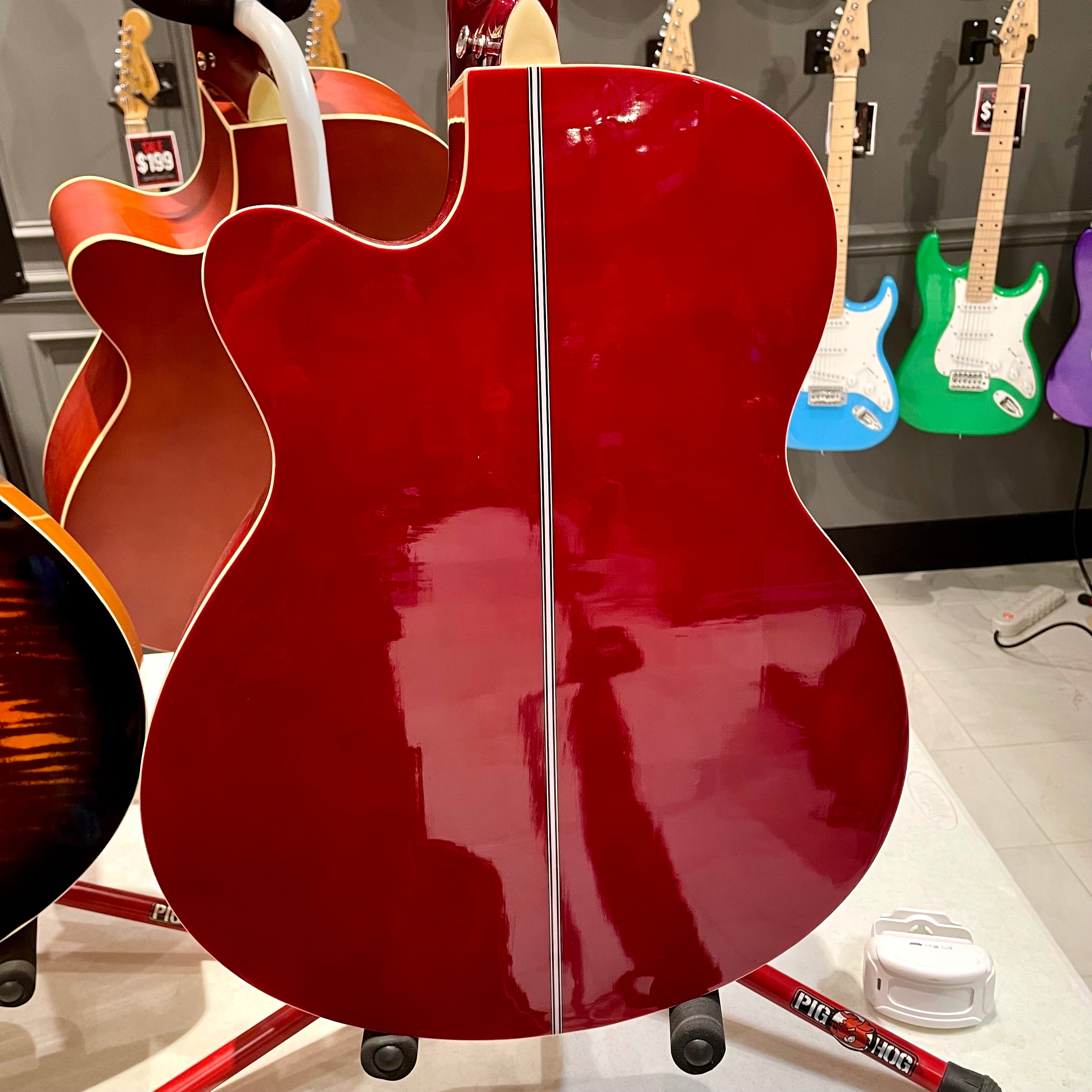 Mars m21r40: 40” Acoustic Guitar - Red Flame