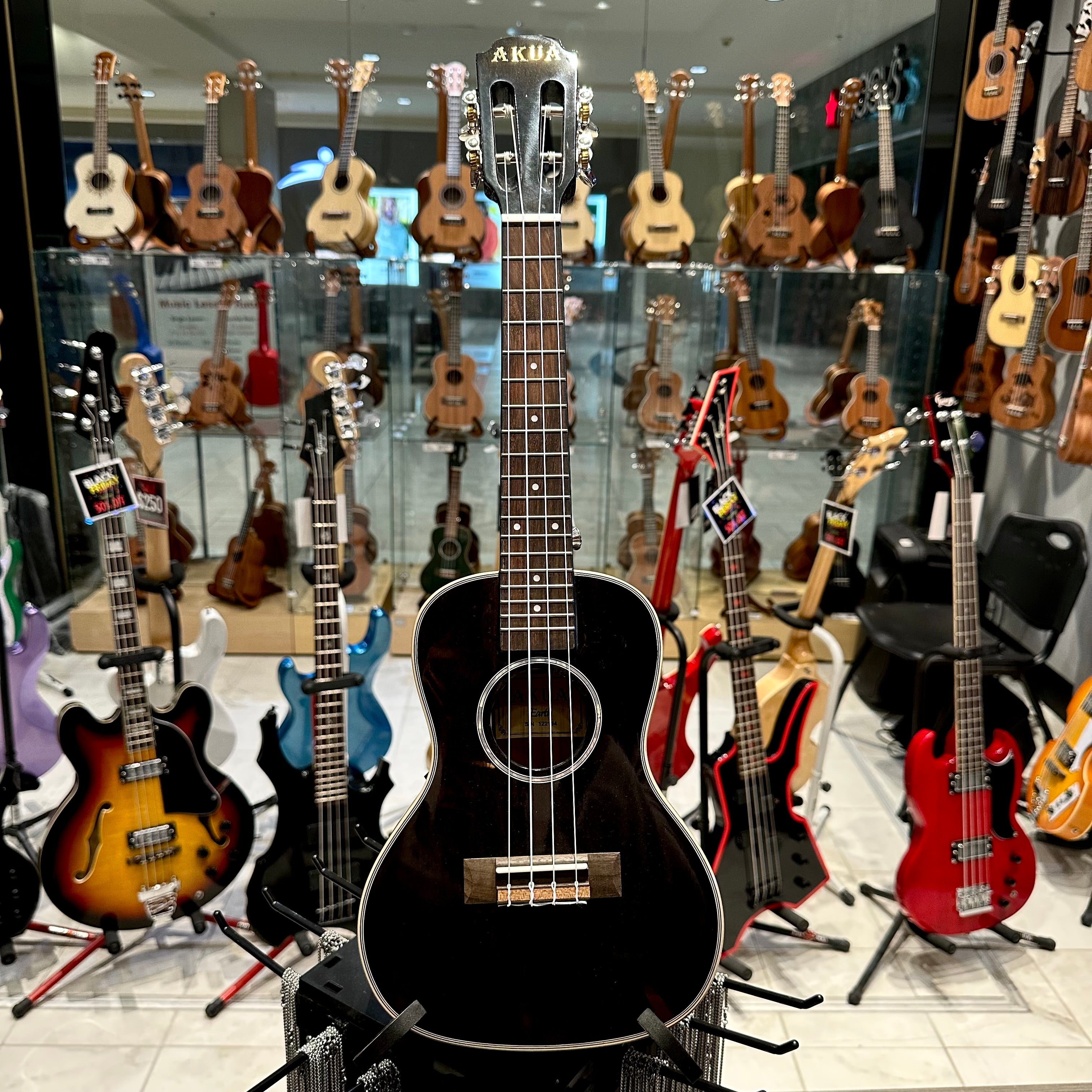 AKUA Earth: 24' Concert Ukulele, Mahogany - Black
