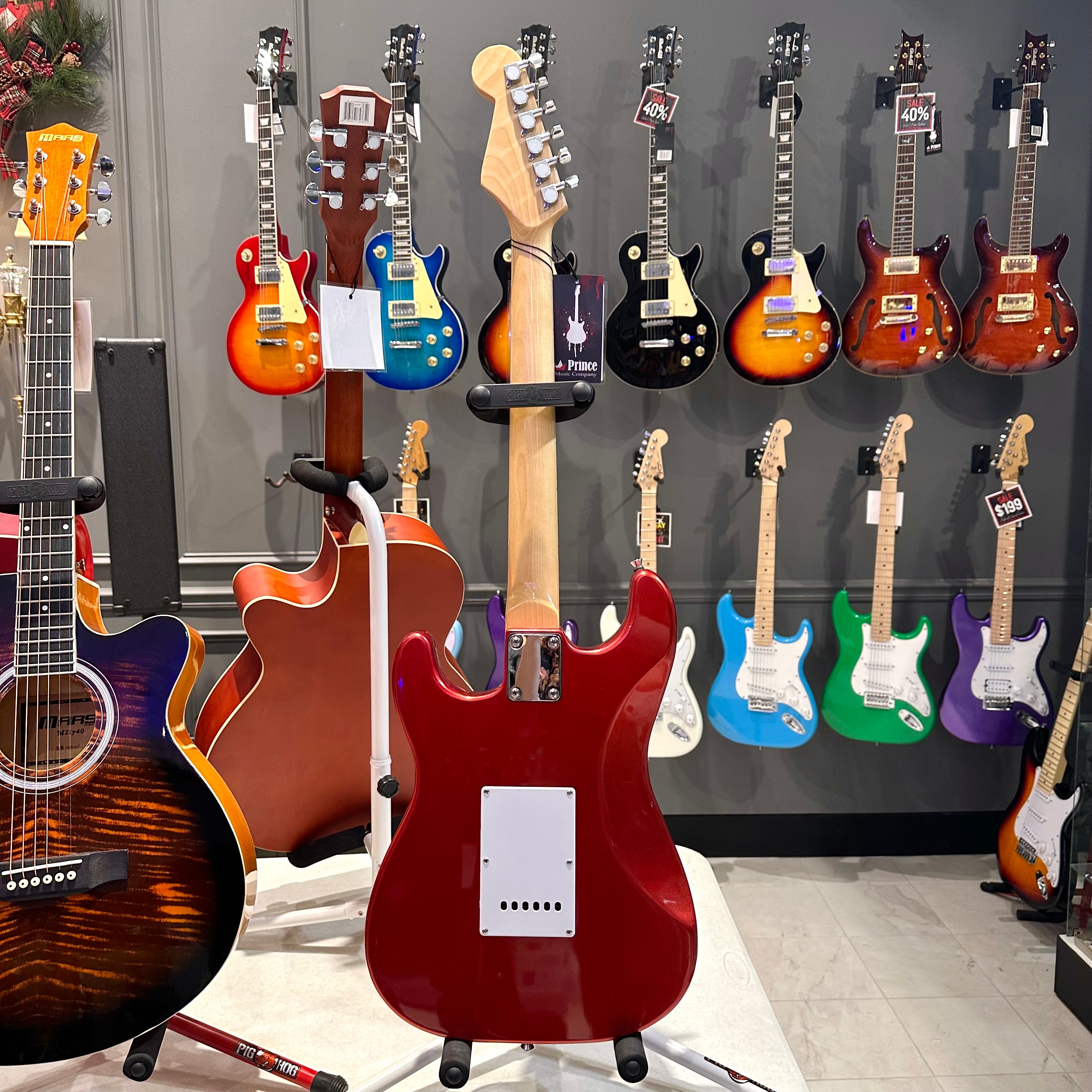 Gephardt Ground Series: 39" Electric Guitar, Maple Neck - Red Shimmer