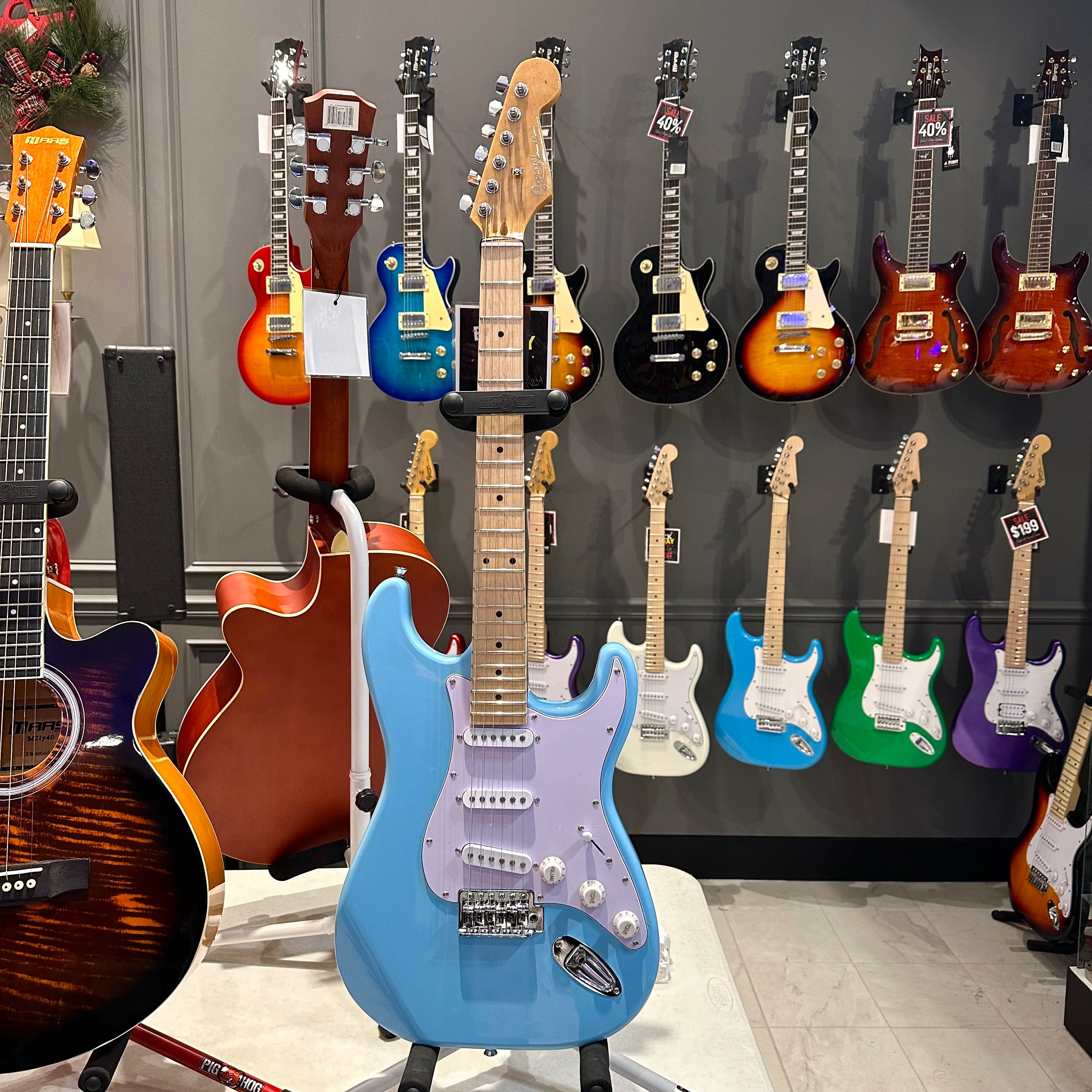 Gephardt Ground Series: 39" Electric Guitar, Maple Neck - Baby Blue