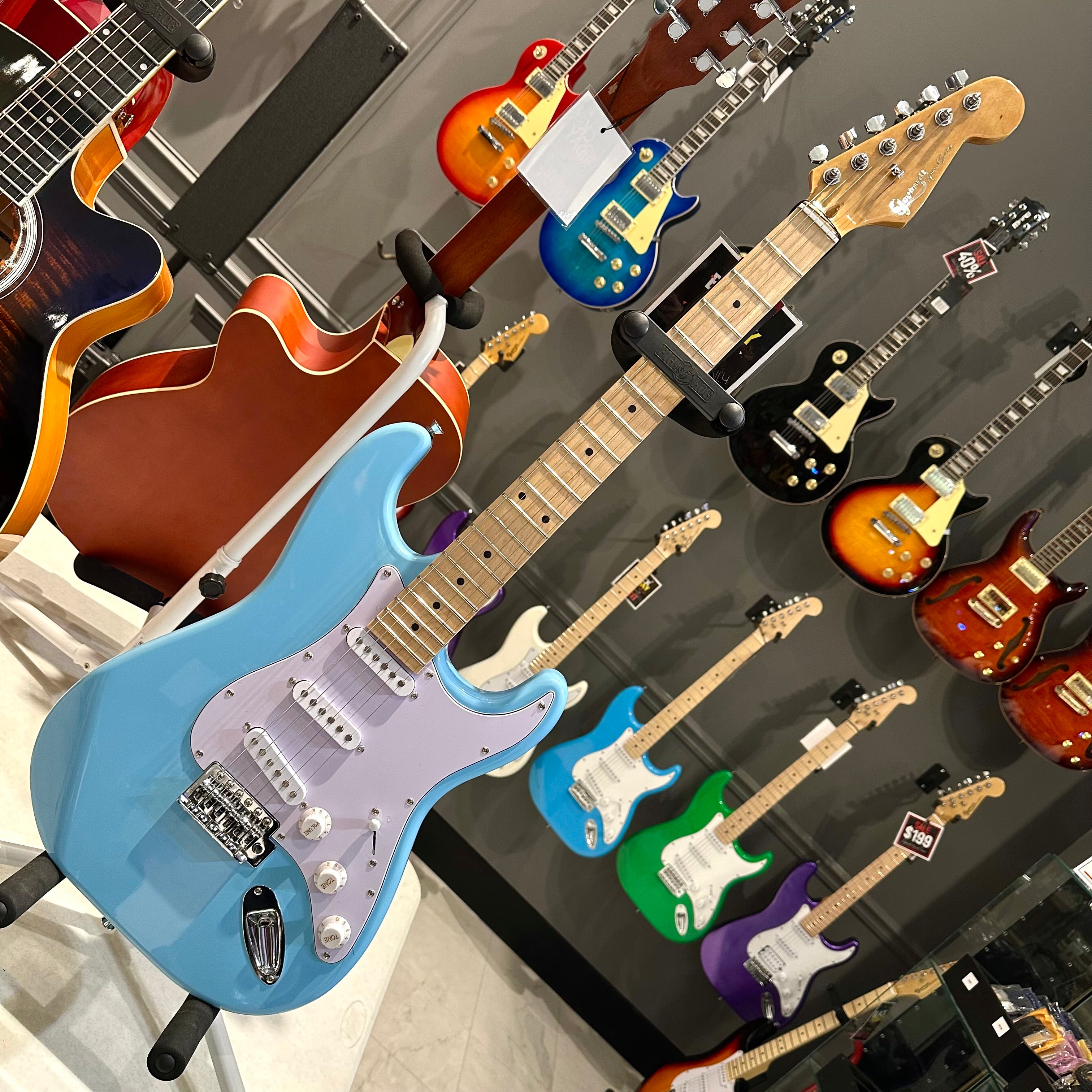 Gephardt Ground Series: 39" Electric Guitar, Maple Neck - Baby Blue