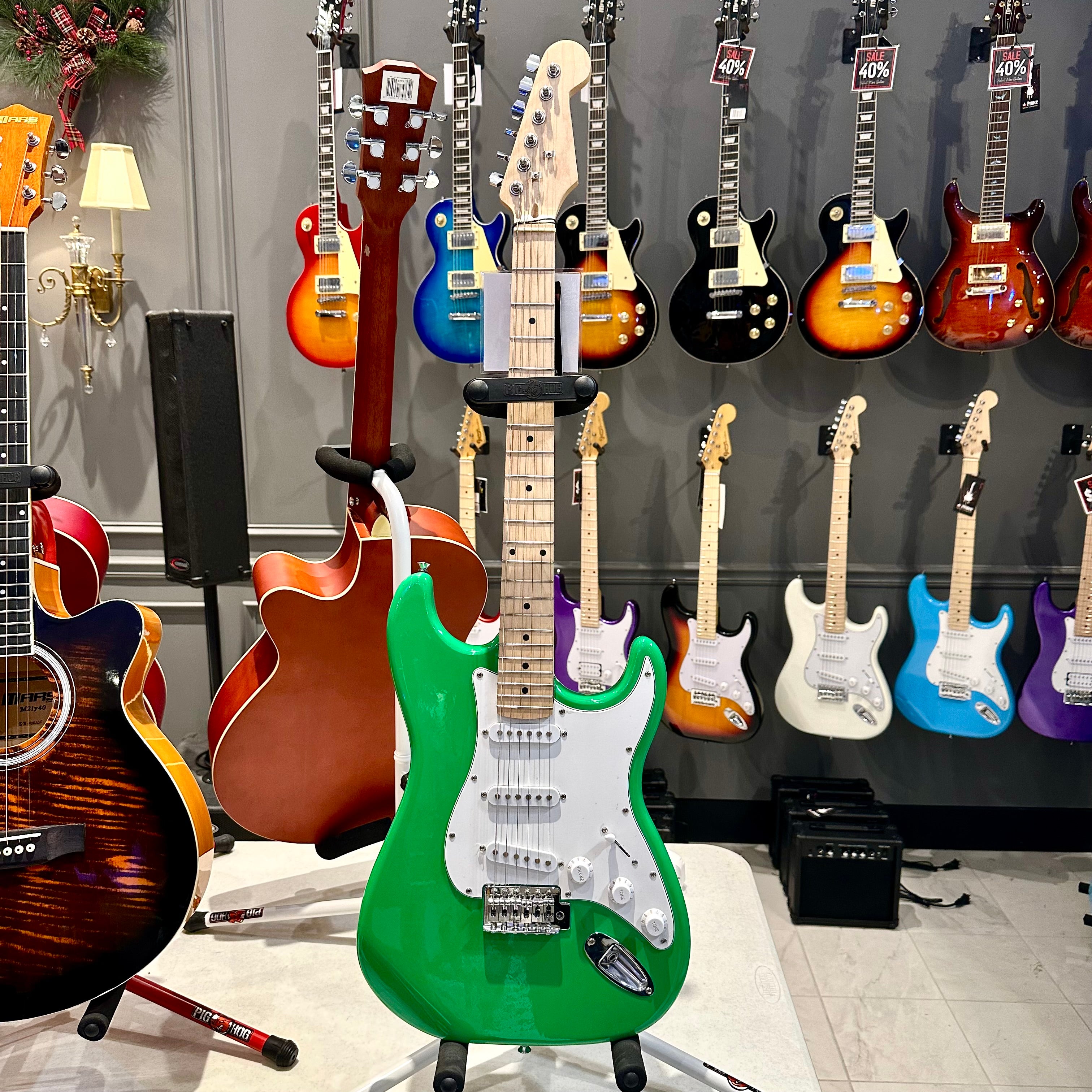Gephardt Ground Series: 39" Electric Guitar, Maple Neck - Green Monster