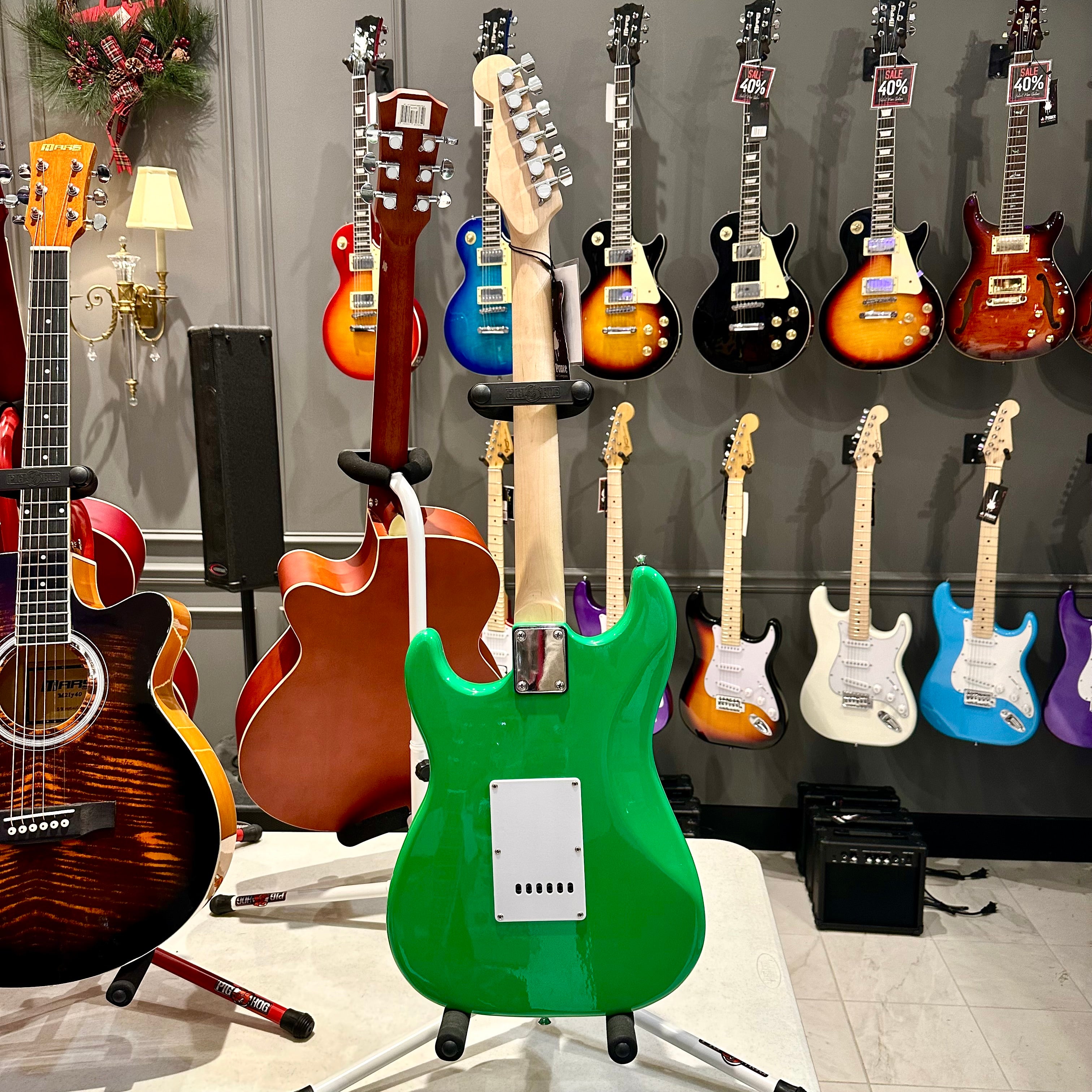 Gephardt Ground Series: 39" Electric Guitar, Maple Neck - Green Monster