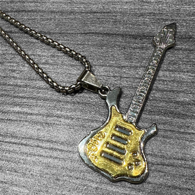 Metal Guitar Necklace: Style 10 Red