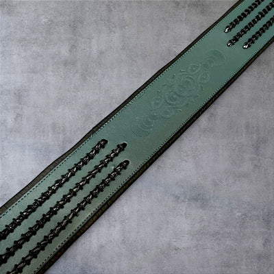 Gephardt PU Leather Guitar/Bass Strap - Green Braid