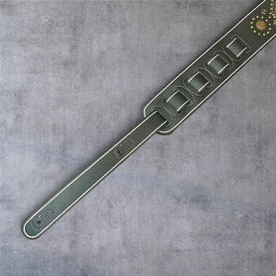 Gephardt PU Leather Guitar/Bass Strap - Turquoise Studded