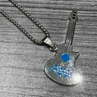 Metal Guitar Necklace: Style 10 Red