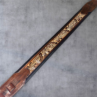 Gephardt PU Leather Guitar/Bass Strap - Brown and Black Design