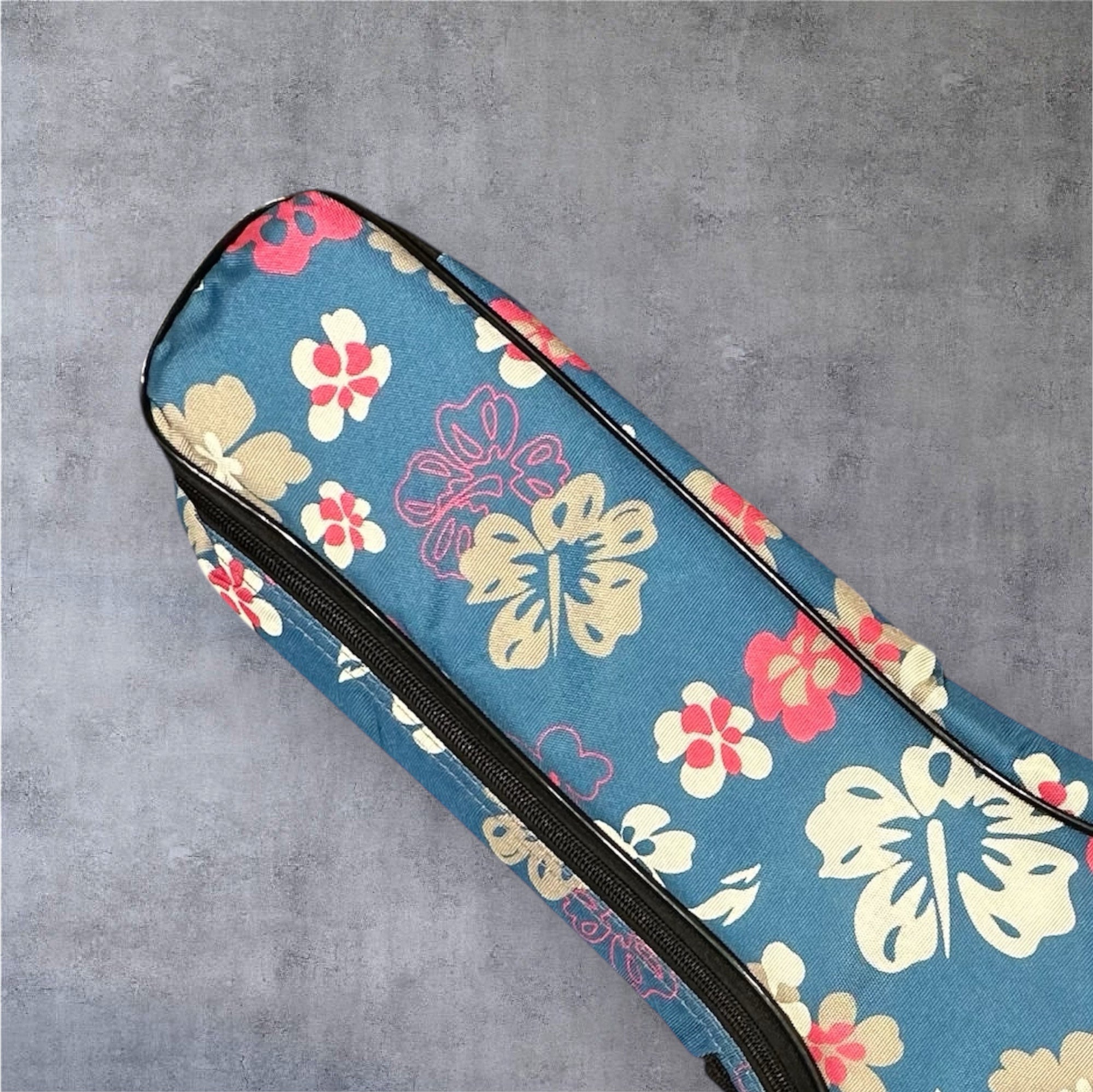 Ukulele Canvas Case: Blue Flower