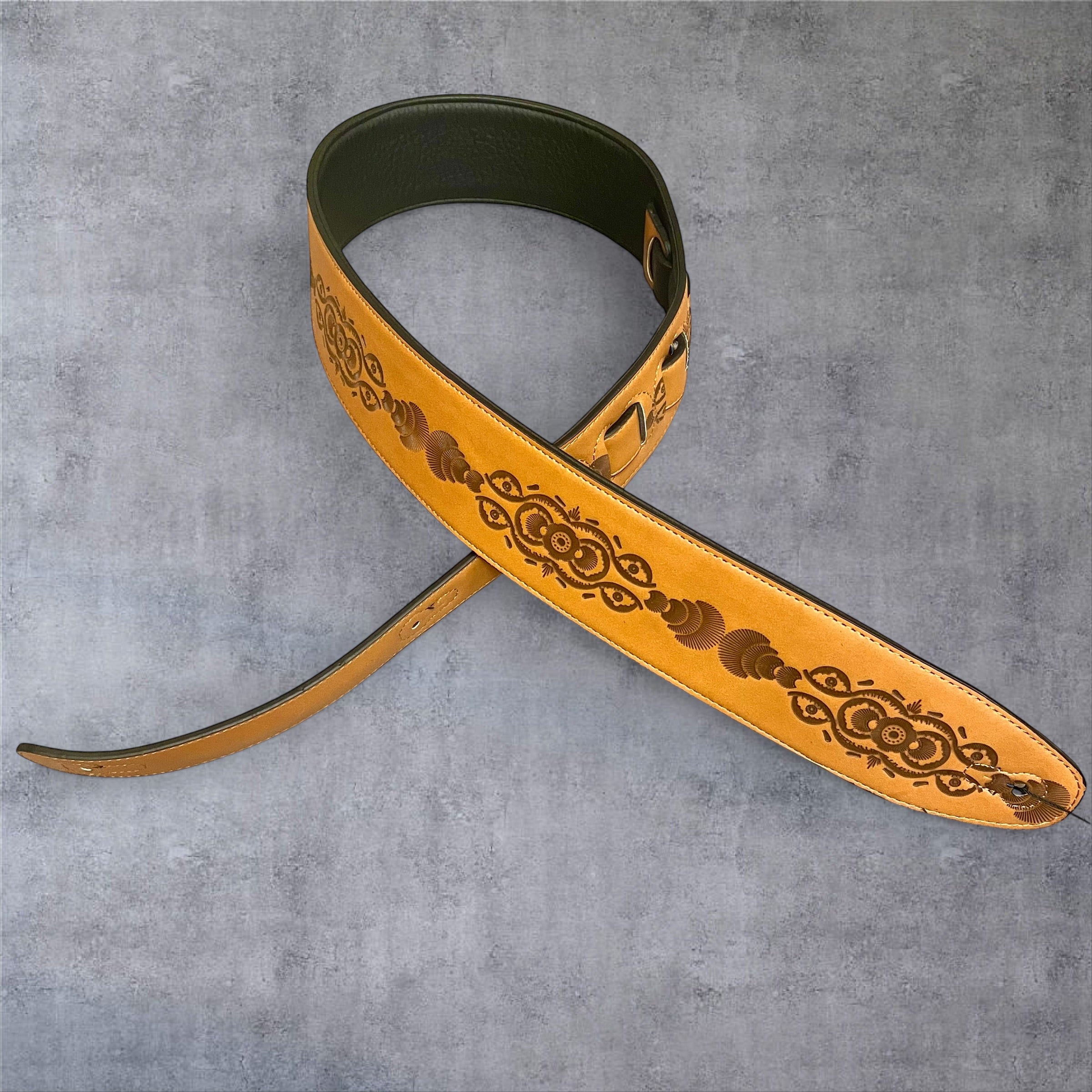 Gephardt PU Leather Guitar/Bass Strap - Tan Design