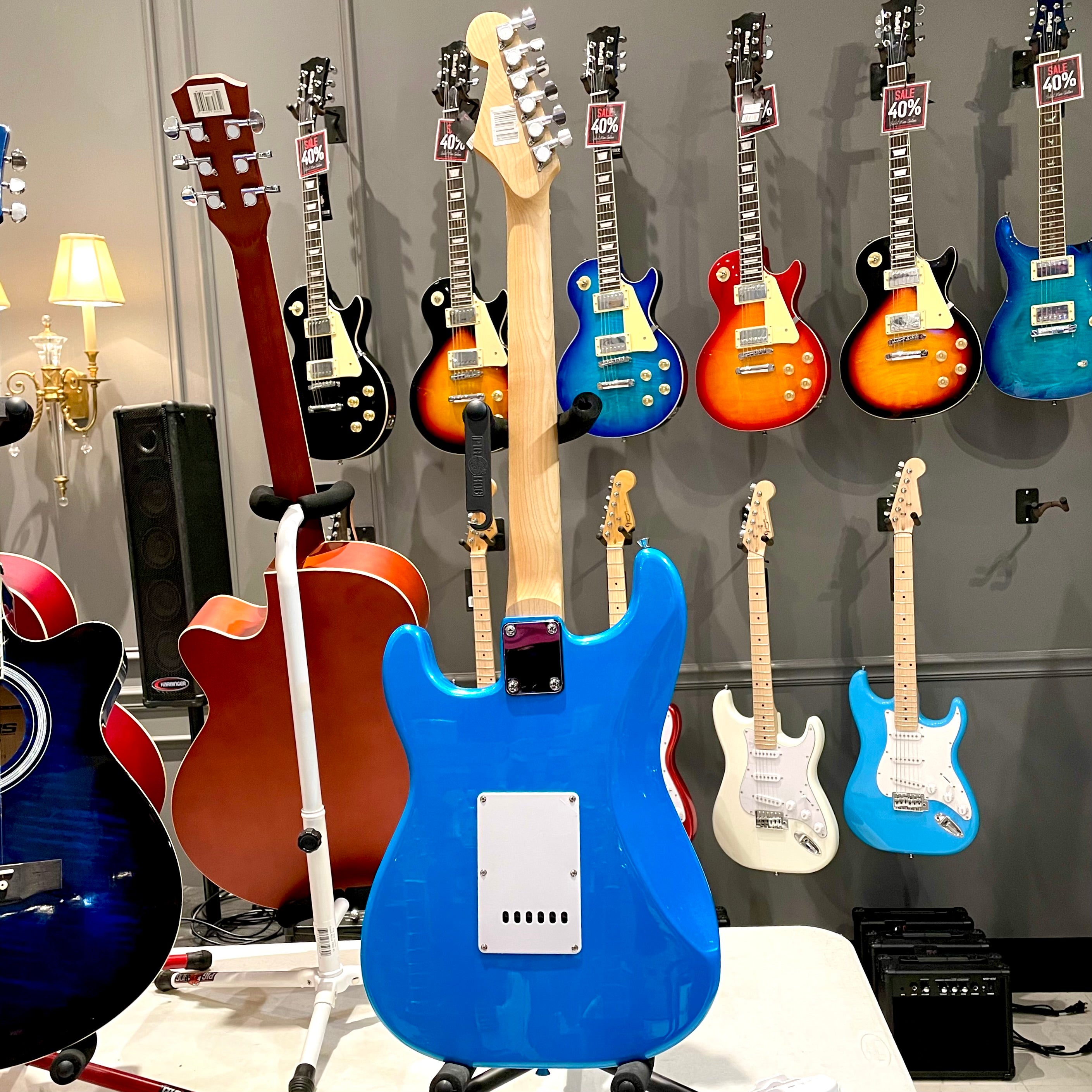 Gephardt Ground Series: 39" Electric Guitar, Maple Neck - Blue Shimmer