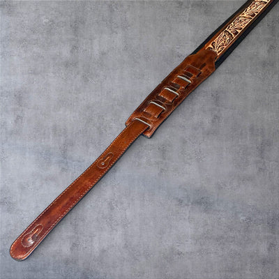 Gephardt PU Leather Guitar/Bass Strap - Brown and Black Design