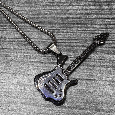 Metal Guitar Necklace: Style 10 Red