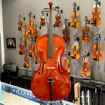 Strumenti a Corde 108: Student Cello, Solid Spruce Top, Glossy Finish - 4/4