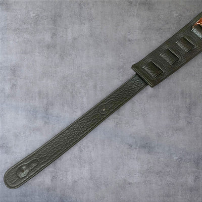 Gephardt PU Leather Guitar/Bass Strap - Green Braid