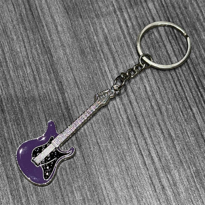 Metal Guitar Keychain: Red