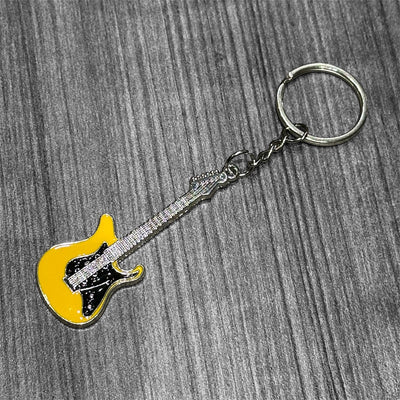 Metal Guitar Keychain: Red
