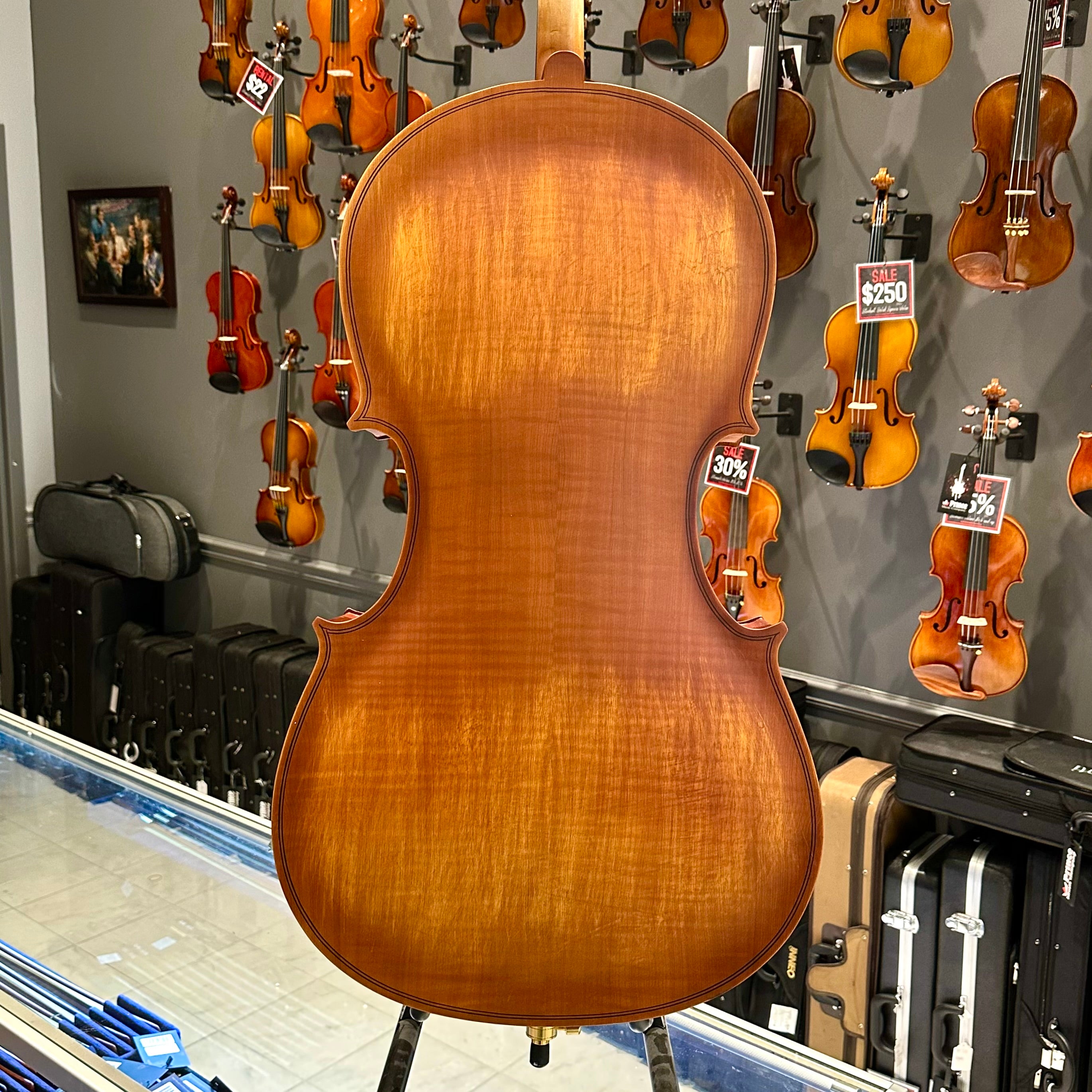 Strumenti a Corde 107: Student Cello, Solid Spruce Top, Matte Finish - 4/4