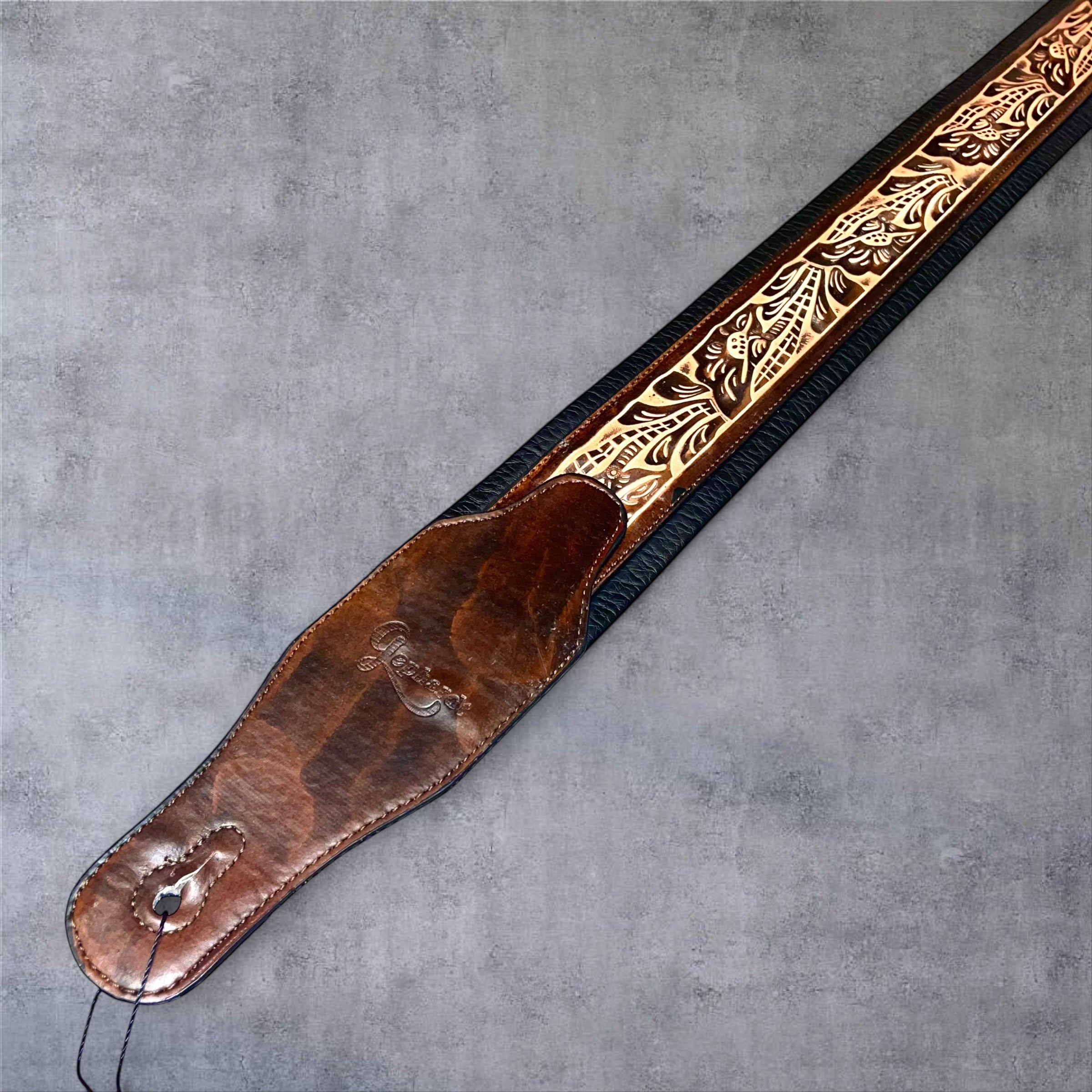 Gephardt PU Leather Guitar/Bass Strap - Brown and Black Design