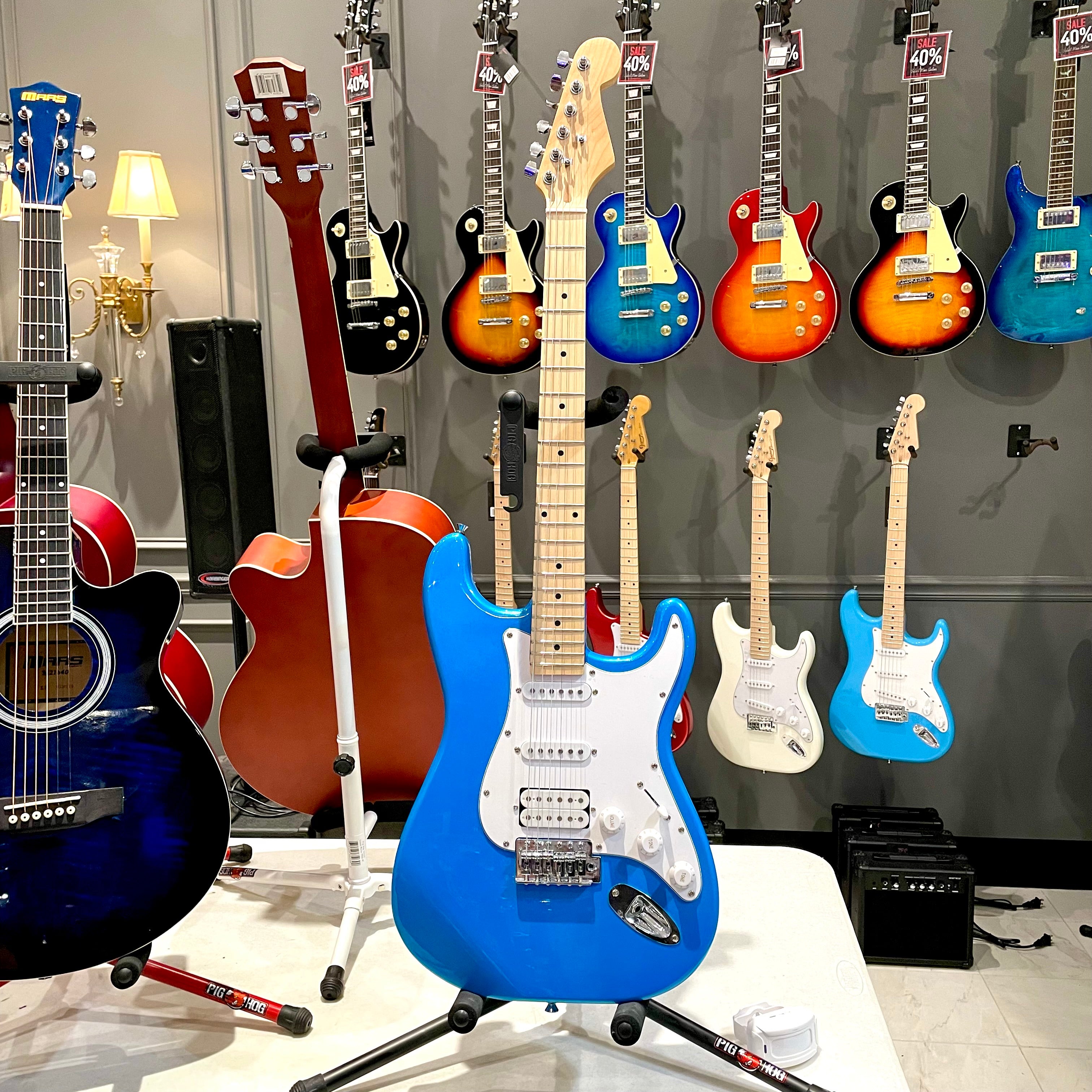 Gephardt Ground Series: 39" Electric Guitar, Maple Neck - Blue Shimmer