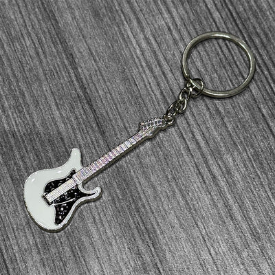 Metal Guitar Keychain: Red