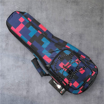 Ukulele Canvas Case: Blue Checker 1