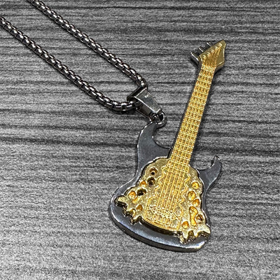 Metal Guitar Necklace: Style 10 Red