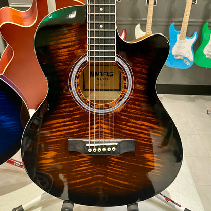 Mars m21y40: 40” Acoustic Guitar - Yellow Flame