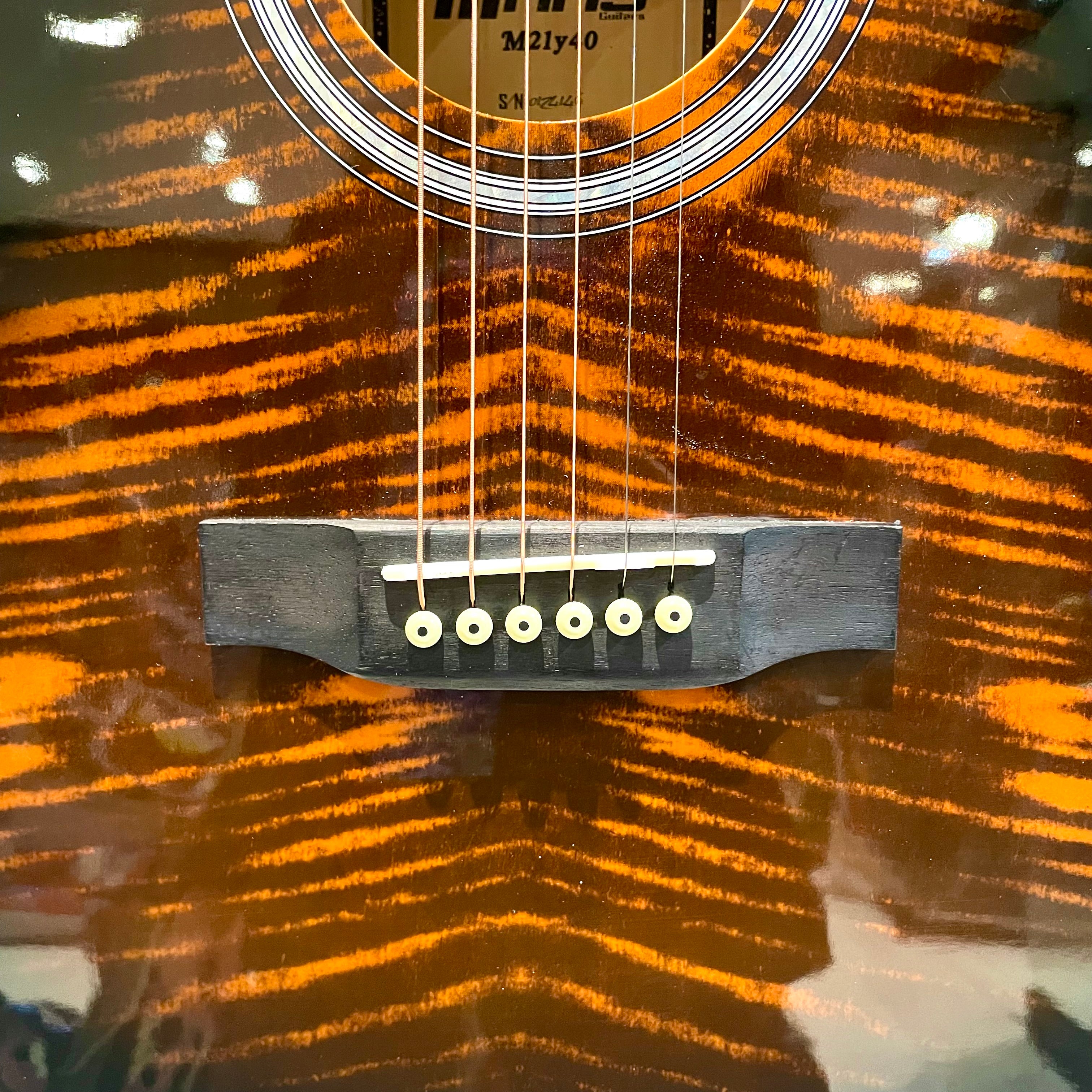 Mars m21y40: 40” Acoustic Guitar - Yellow Flame